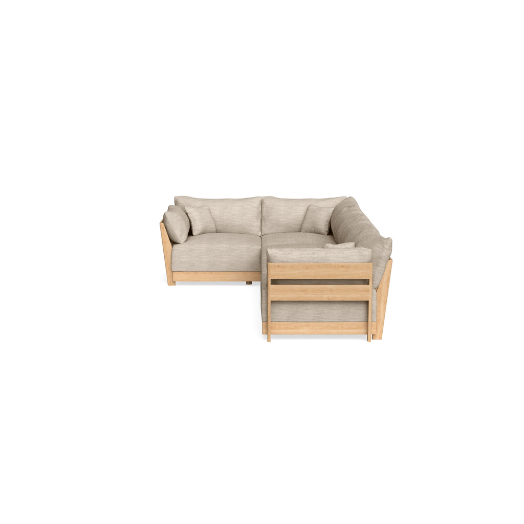Modular Bondi Latte 5-Seater L-Sectional in Wheat | Memory Foam Blend