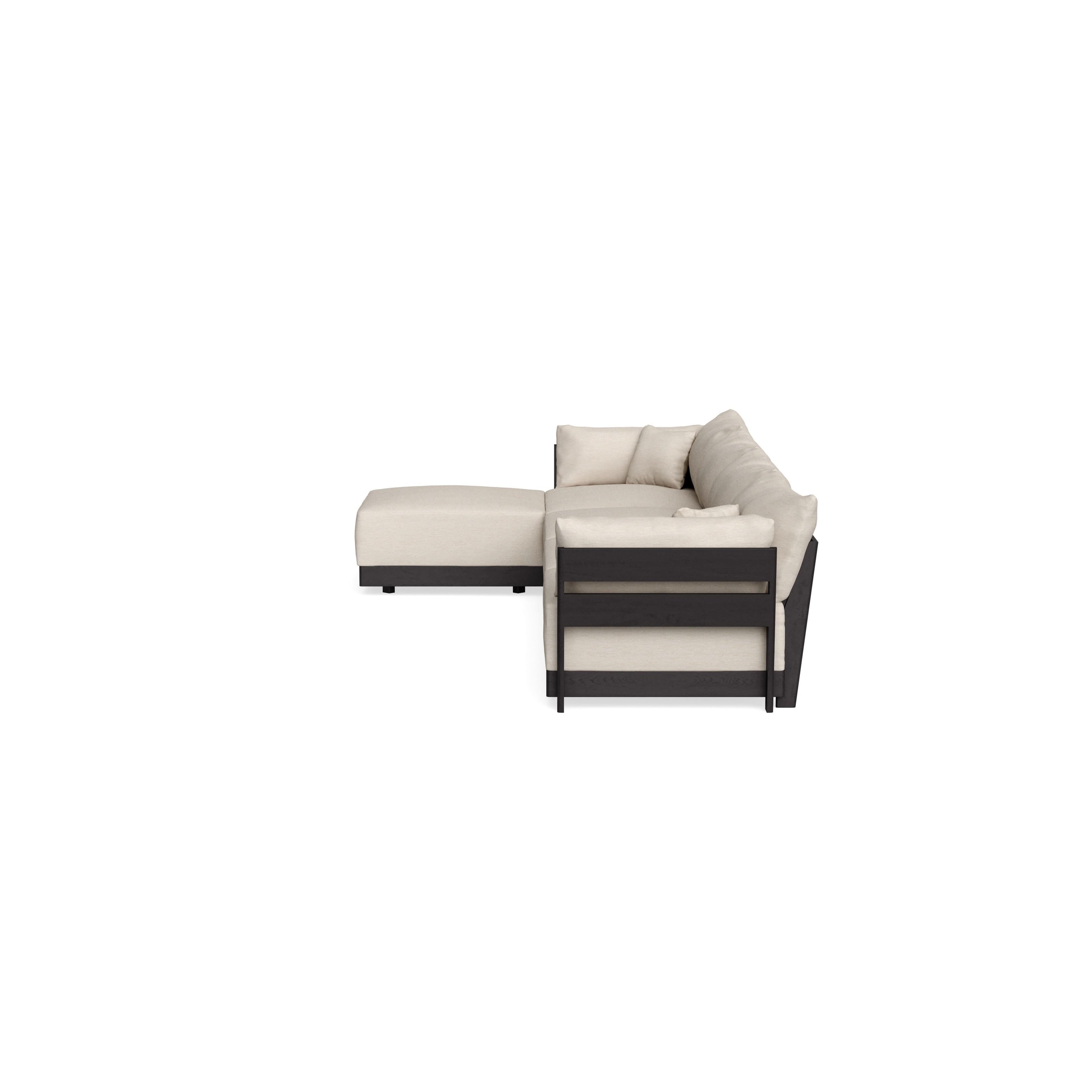Modular Bondi Black 4-Seater Sectional in Seashell | Classic Blend