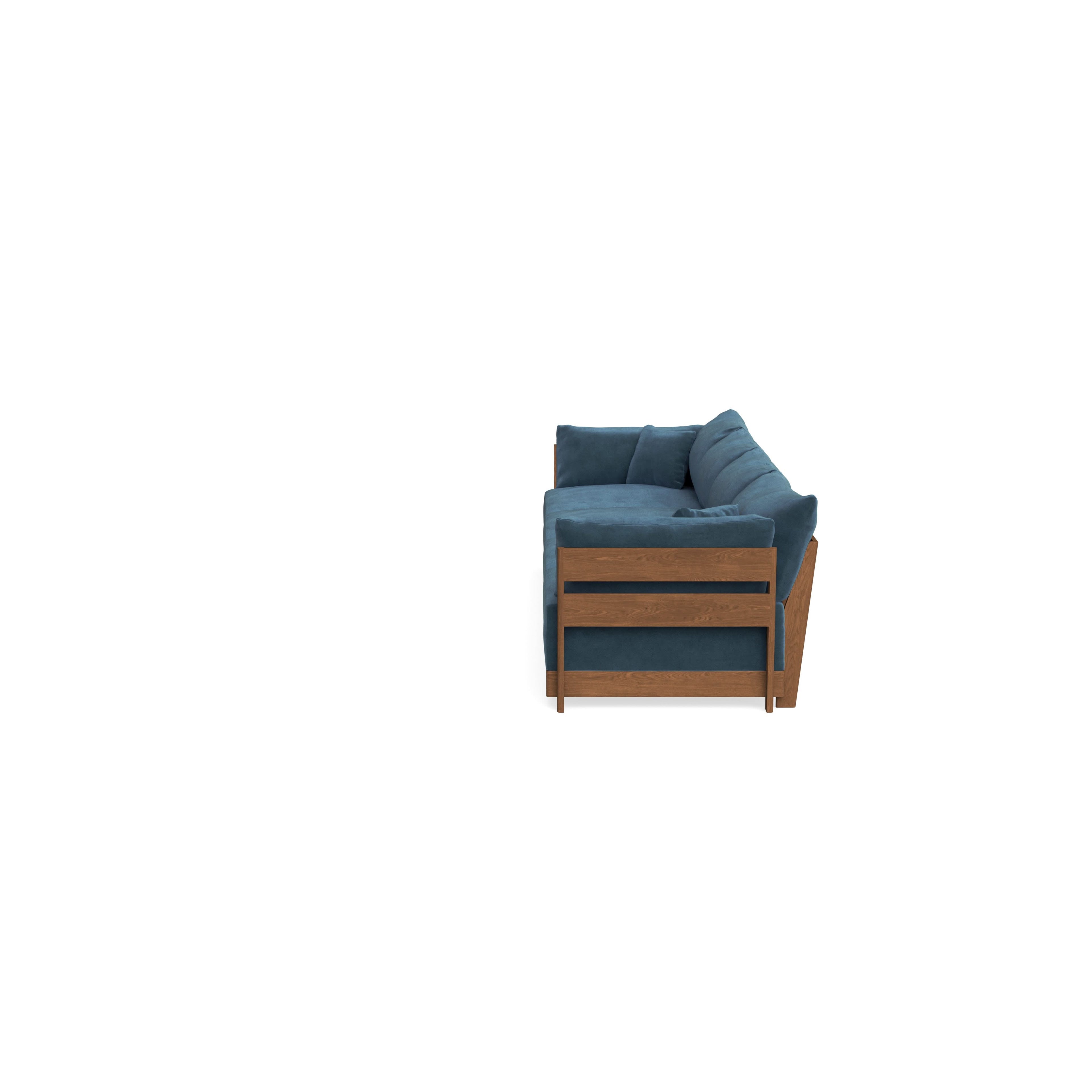 Modular Bondi Espresso 4-Seater Sofa in Oxford Blue | Classic Blend