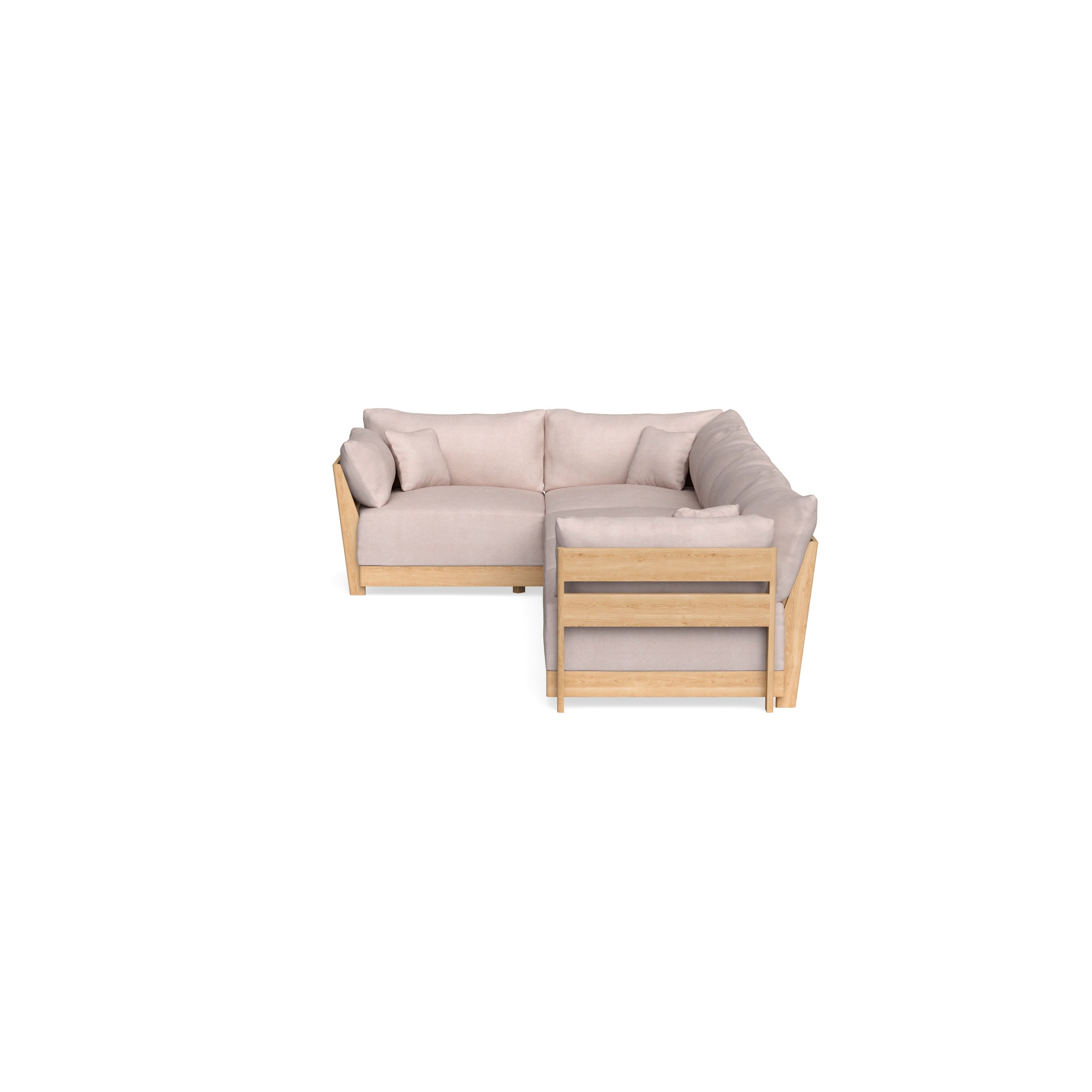 Modular Bondi Latte 5-Seater L-Sectional in Blush | Memory Foam Blend