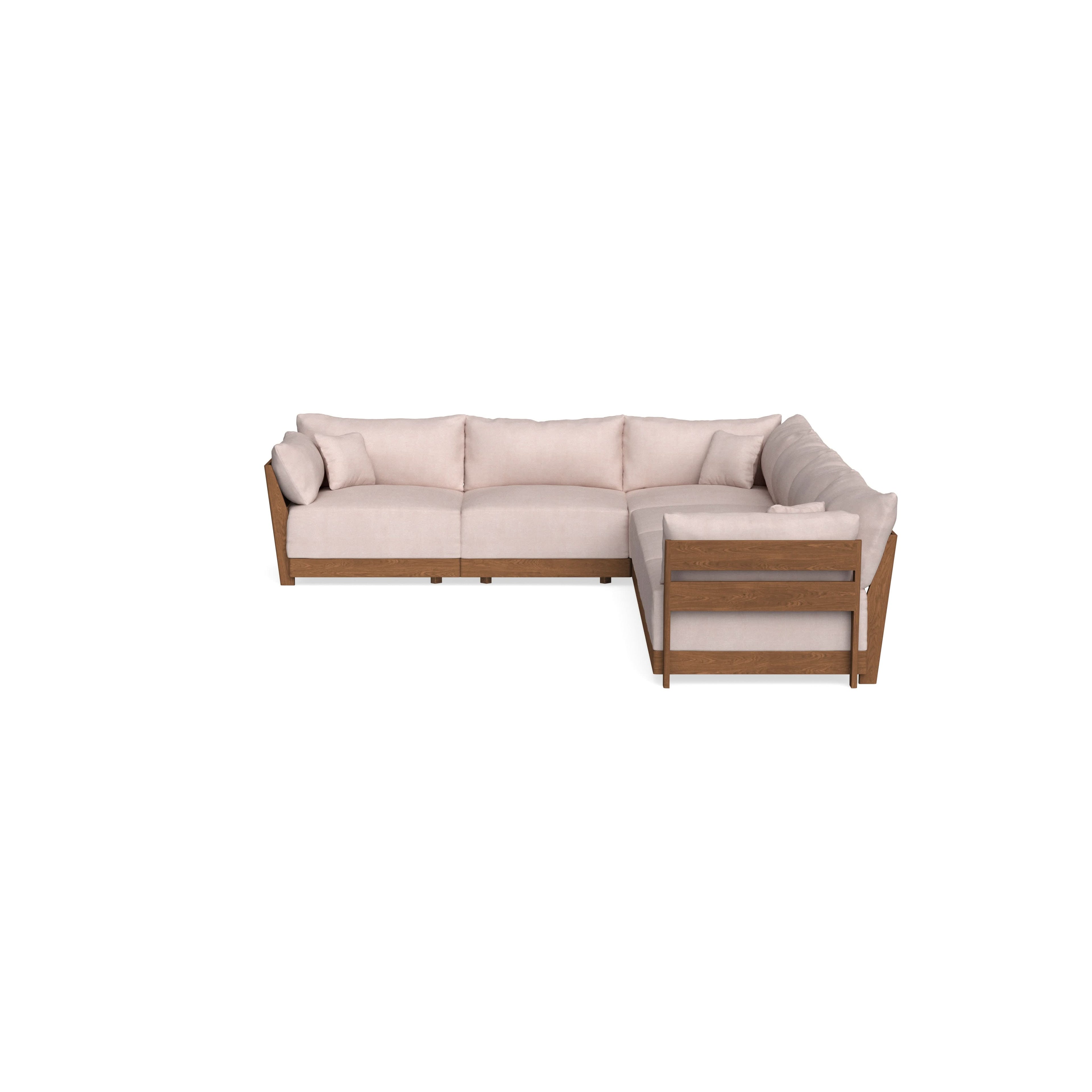 Modular Bondi Espresso 6-Seater Corner Sectional in Blush | Memory Foam Blend