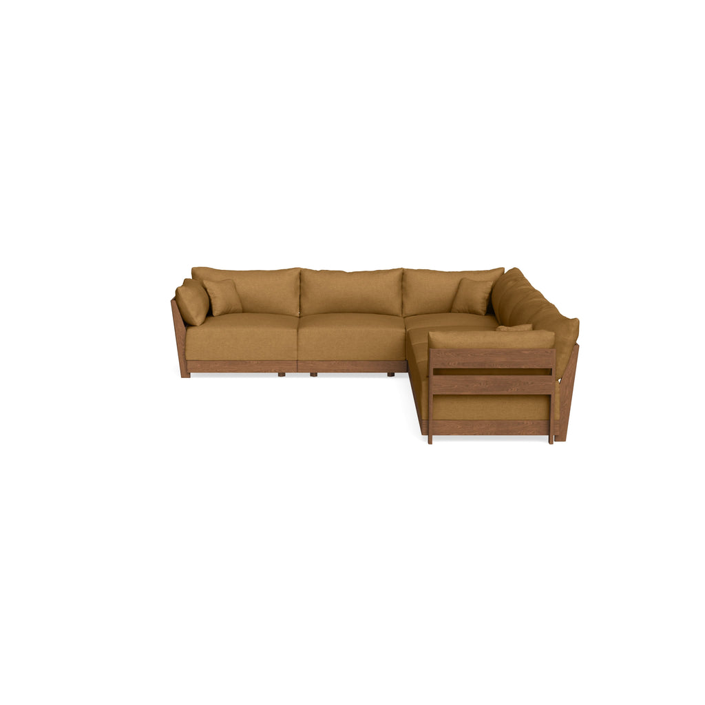Modular Bondi Espresso 6-Seater Corner Sectional in Dijon | Memory Foam Blend