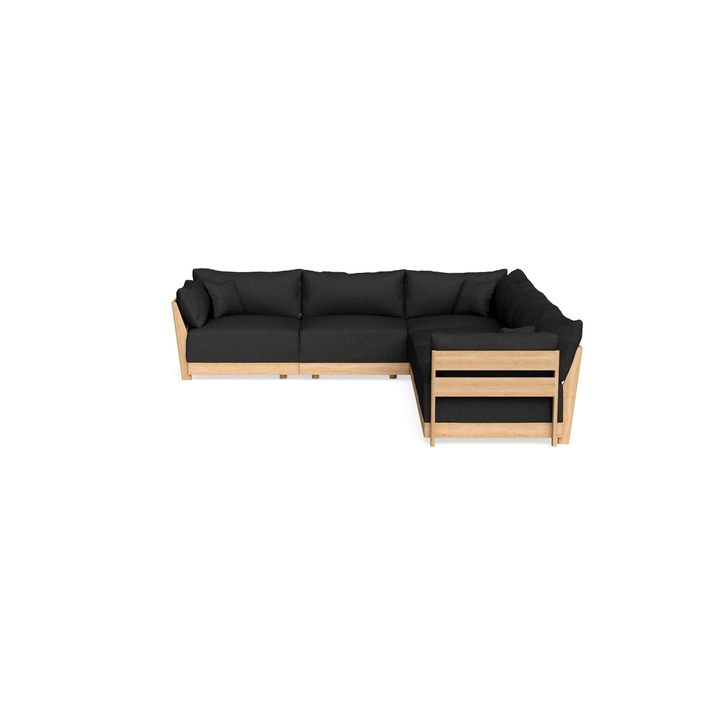 Modular Bondi Latte 6-Seater Corner Sectional in Peppercorn | Classic Blend