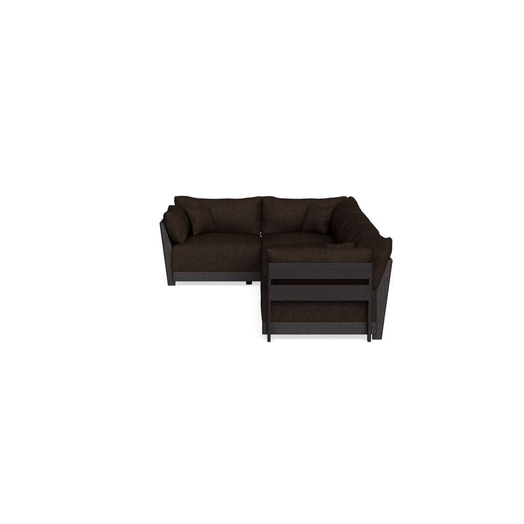 Modular Bondi Black 5-Seater L-Sectional in Espresso | Memory Foam Blend