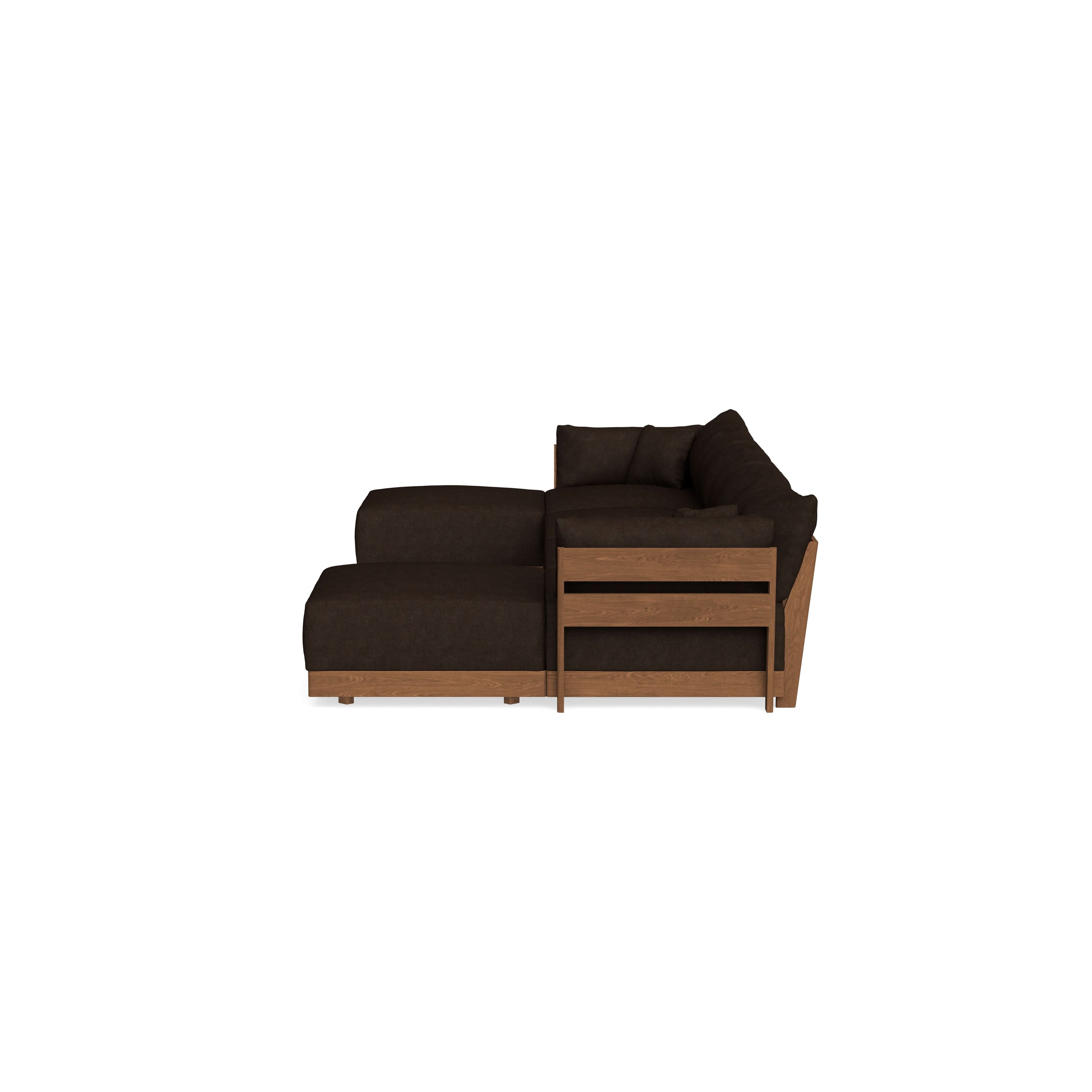 Modular Bondi Espresso 4-Seater U-Sectional in Espresso | Classic Blend