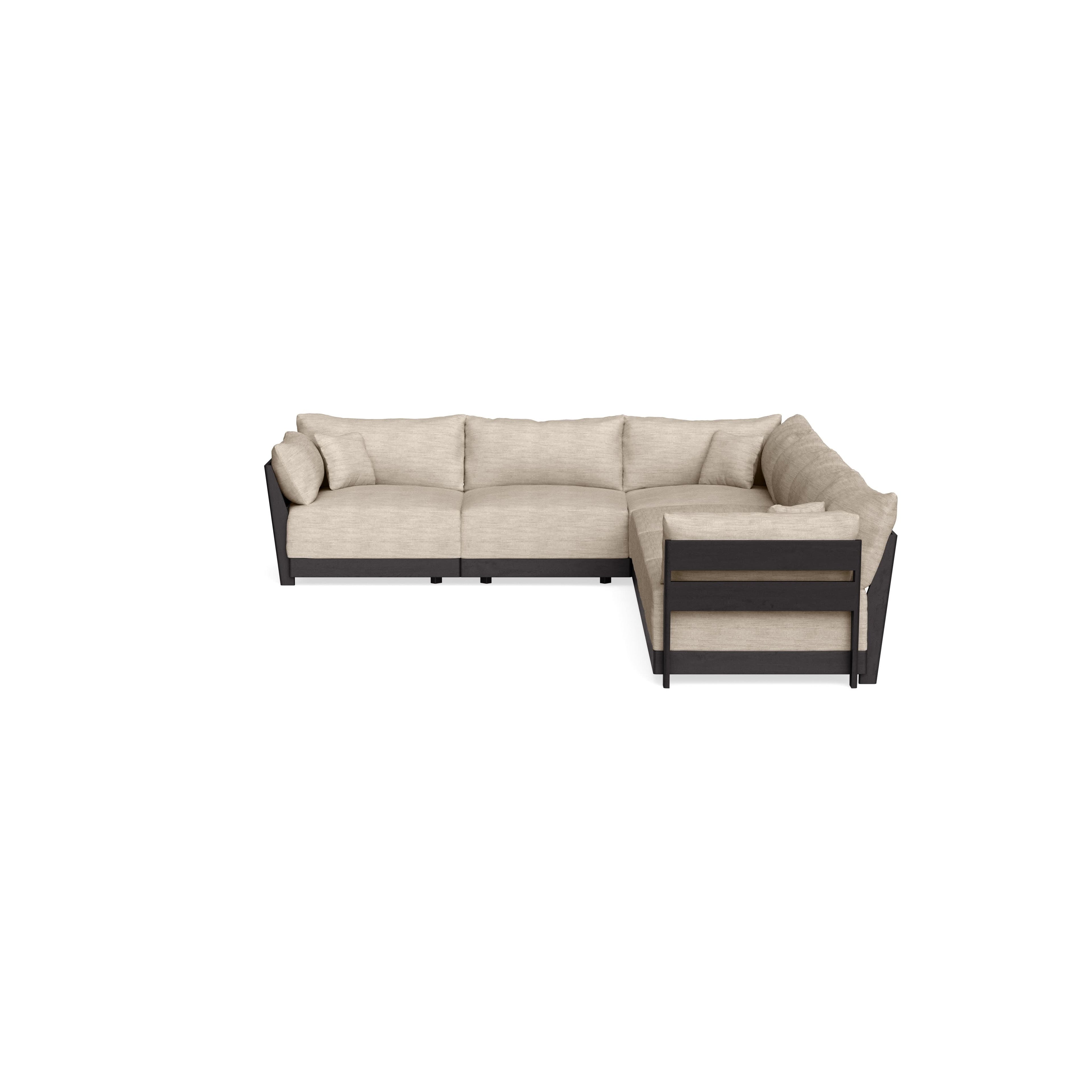 Modular Bondi Black 6-Seater Corner Sectional in Wheat | Memory Foam Blend