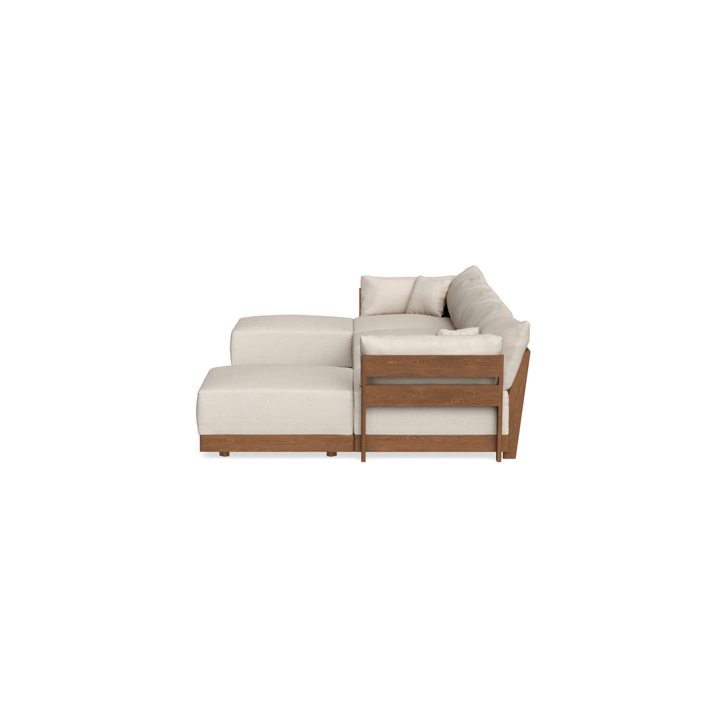 Modular Bondi Espresso 4-Seater U-Sectional in Seashell | Memory Foam Blend