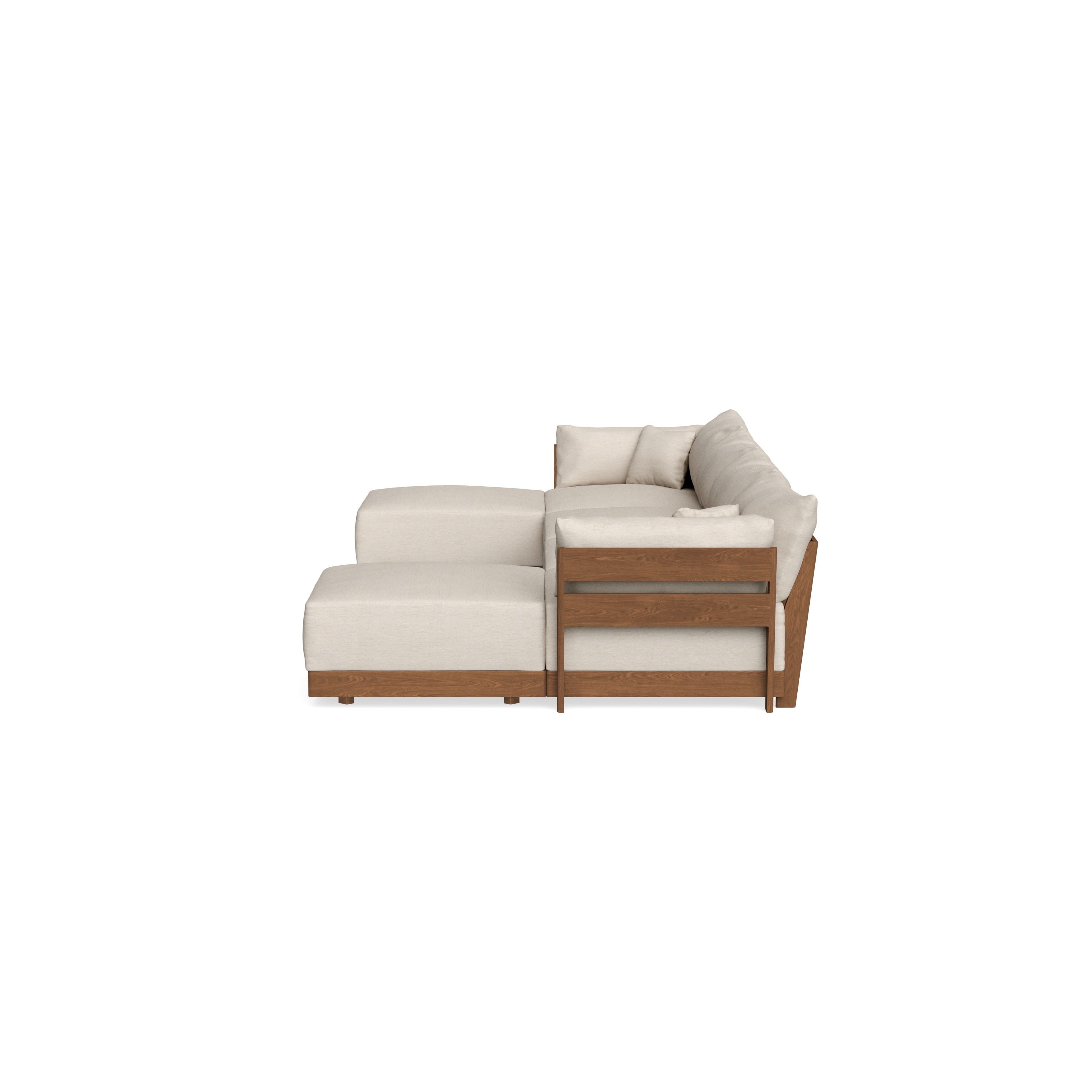 Modular Bondi Espresso 4-Seater U-Sectional in Seashell | Memory Foam Blend