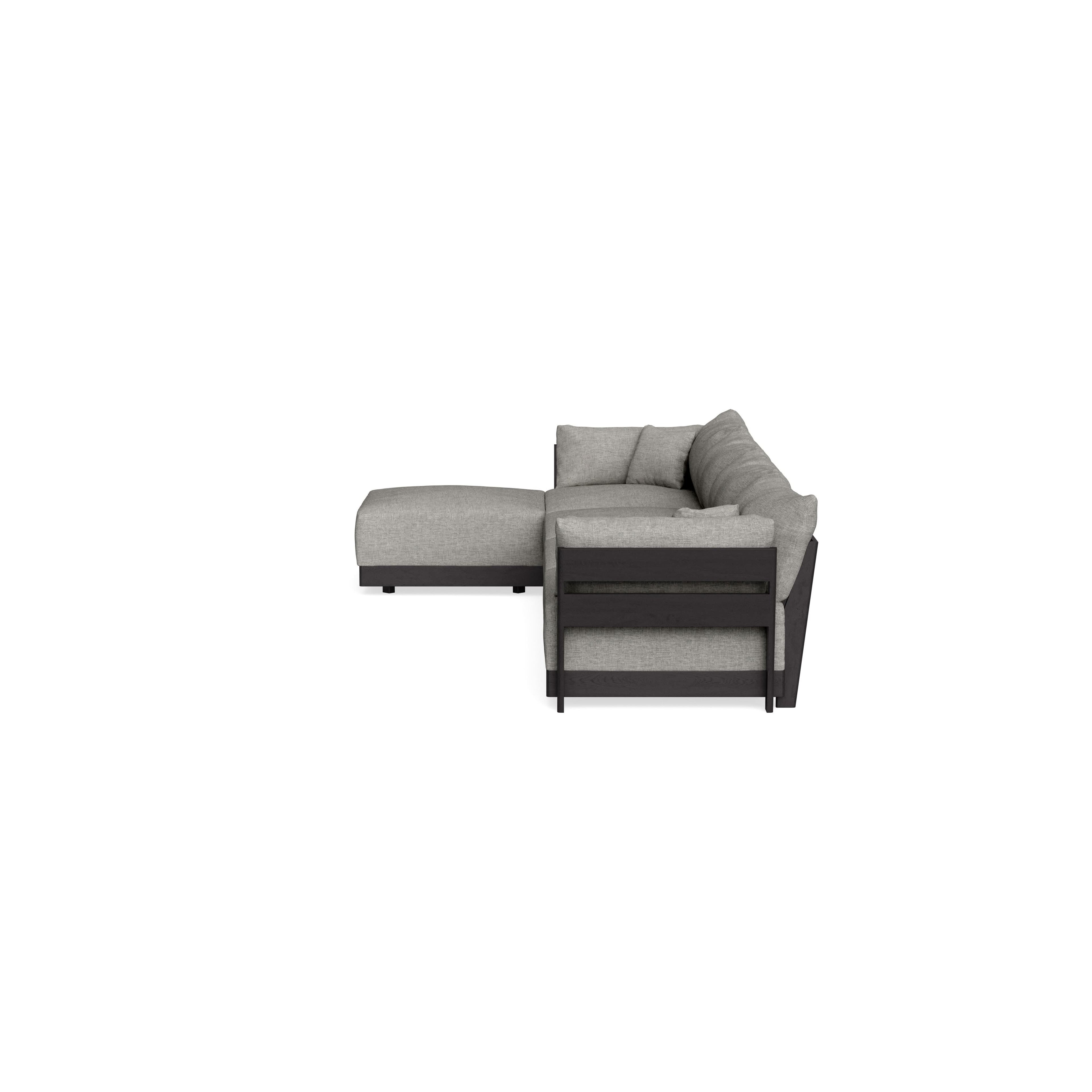 Modular Bondi Black 4-Seater Sectional in Fog | Classic Blend