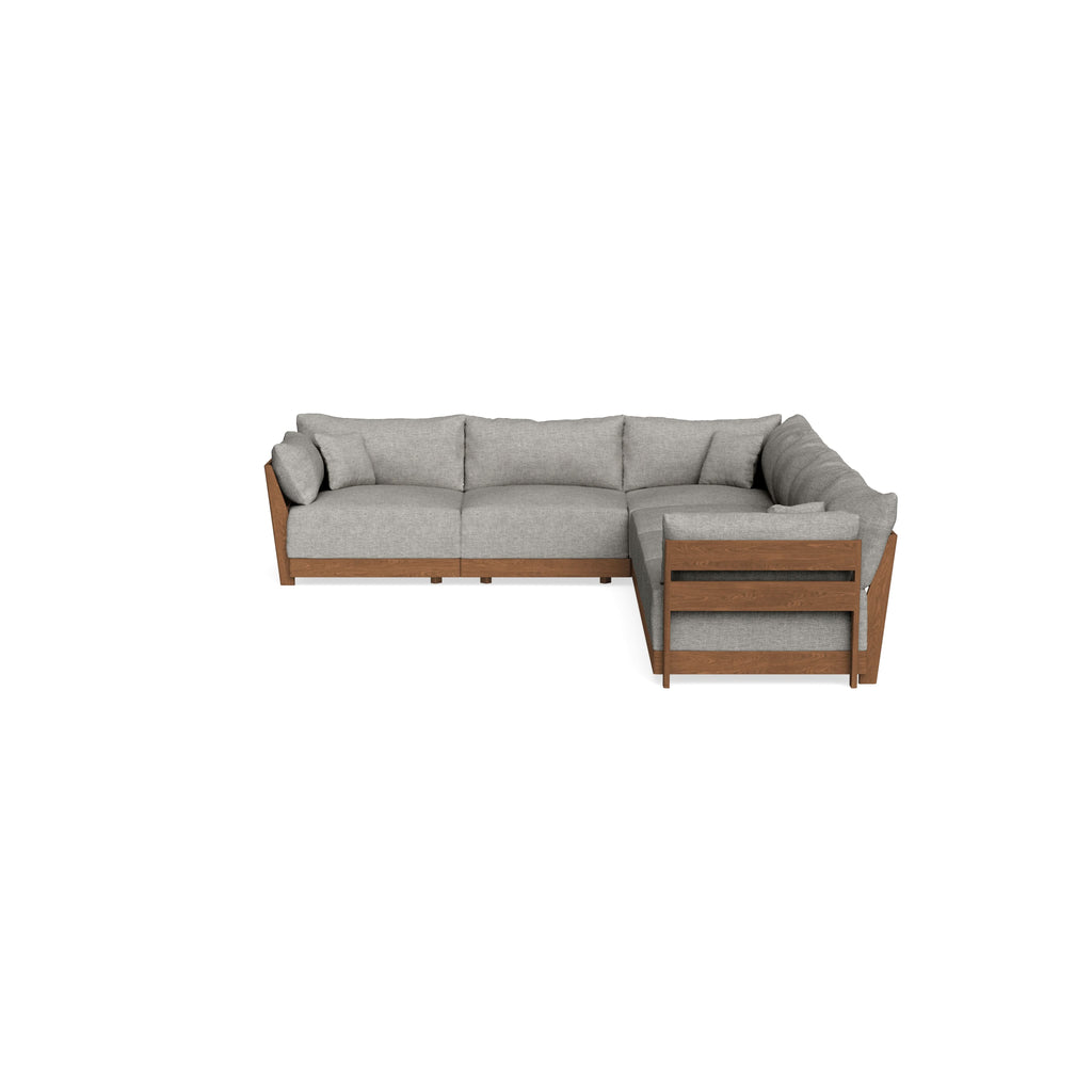Modular Bondi Espresso 6-Seater Corner Sectional in Fog | Classic Blend