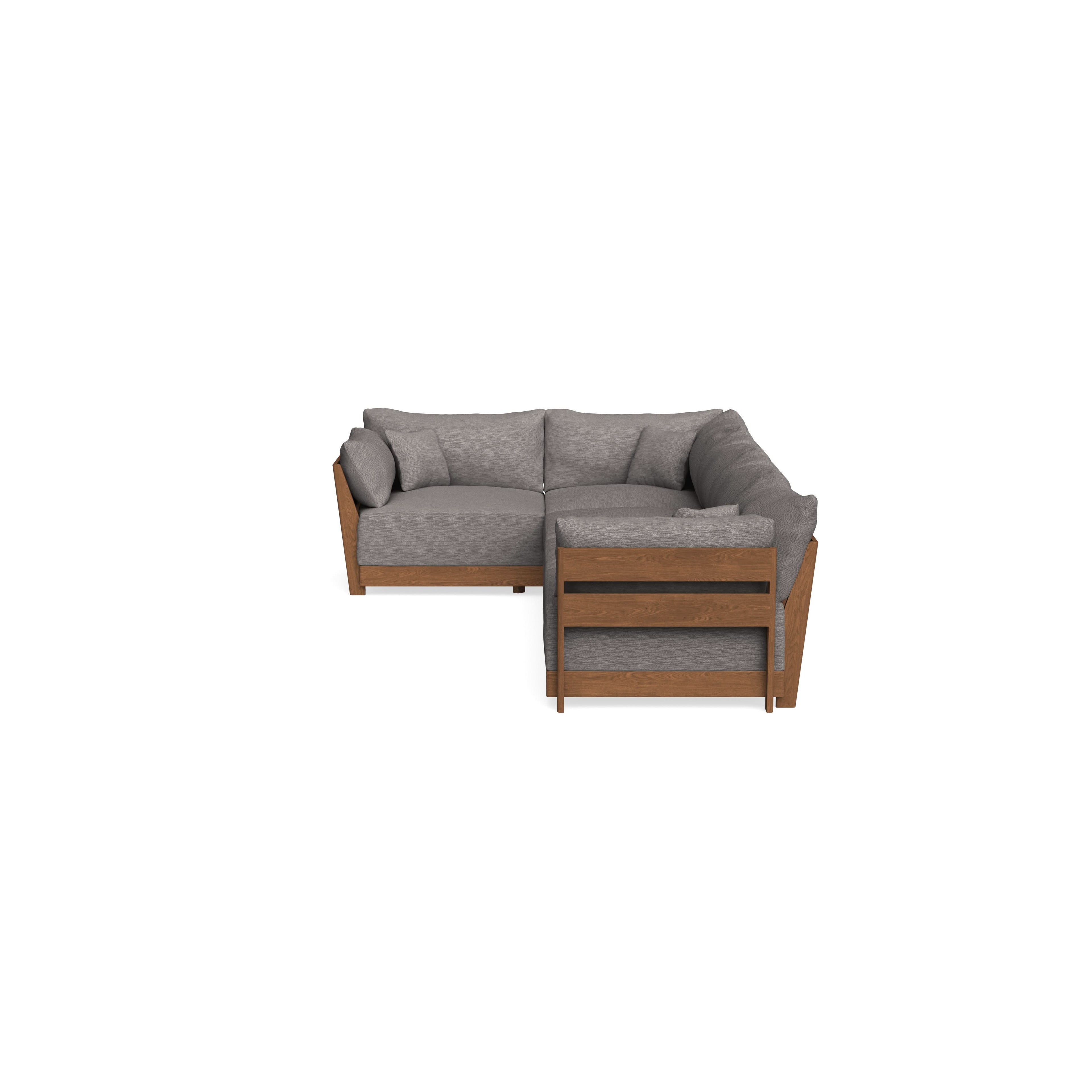 Modular Bondi Espresso 5-Seater L-Sectional in Cement | Memory Foam Blend