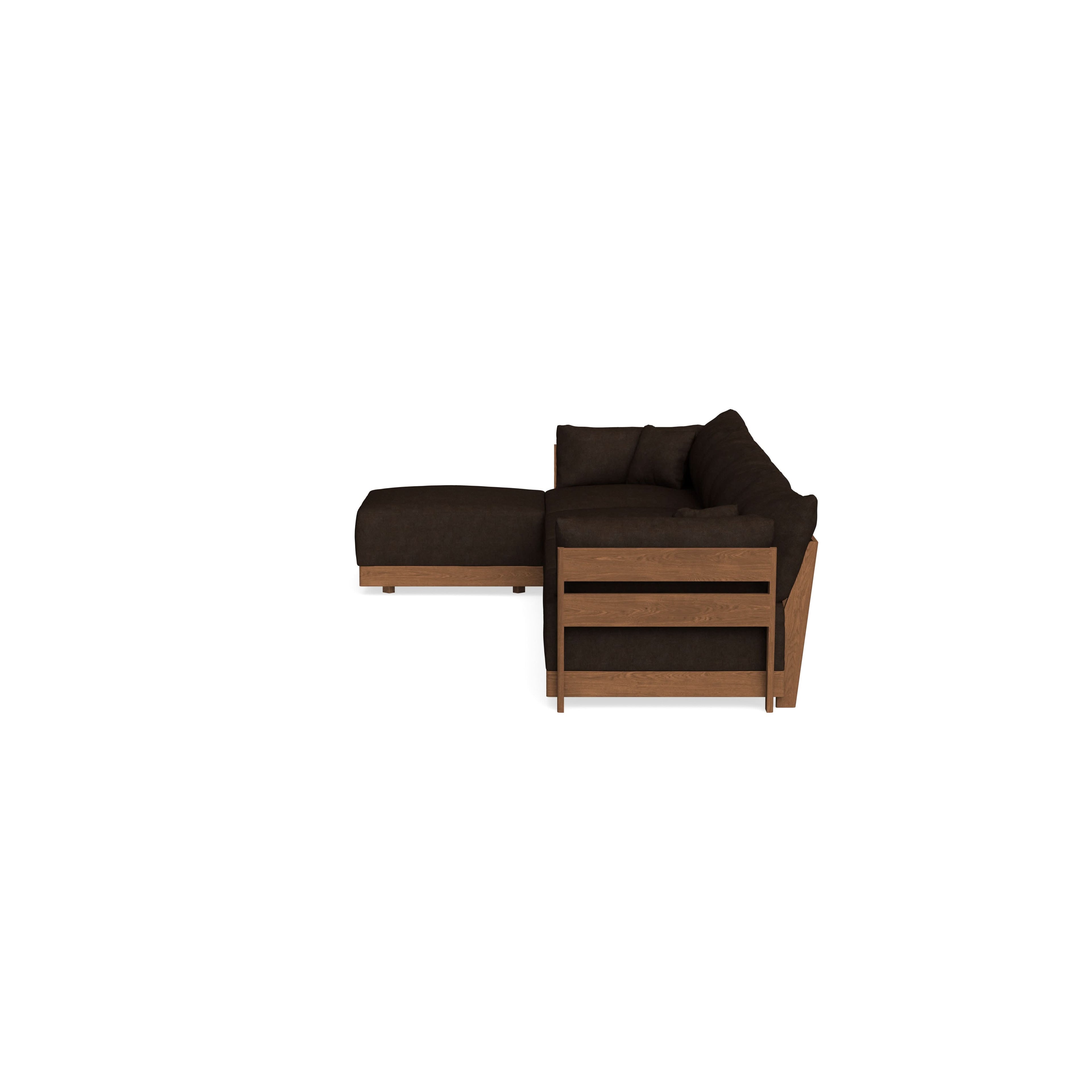 Modular Bondi Espresso 4-Seater Sectional in Espresso | Memory Foam Blend