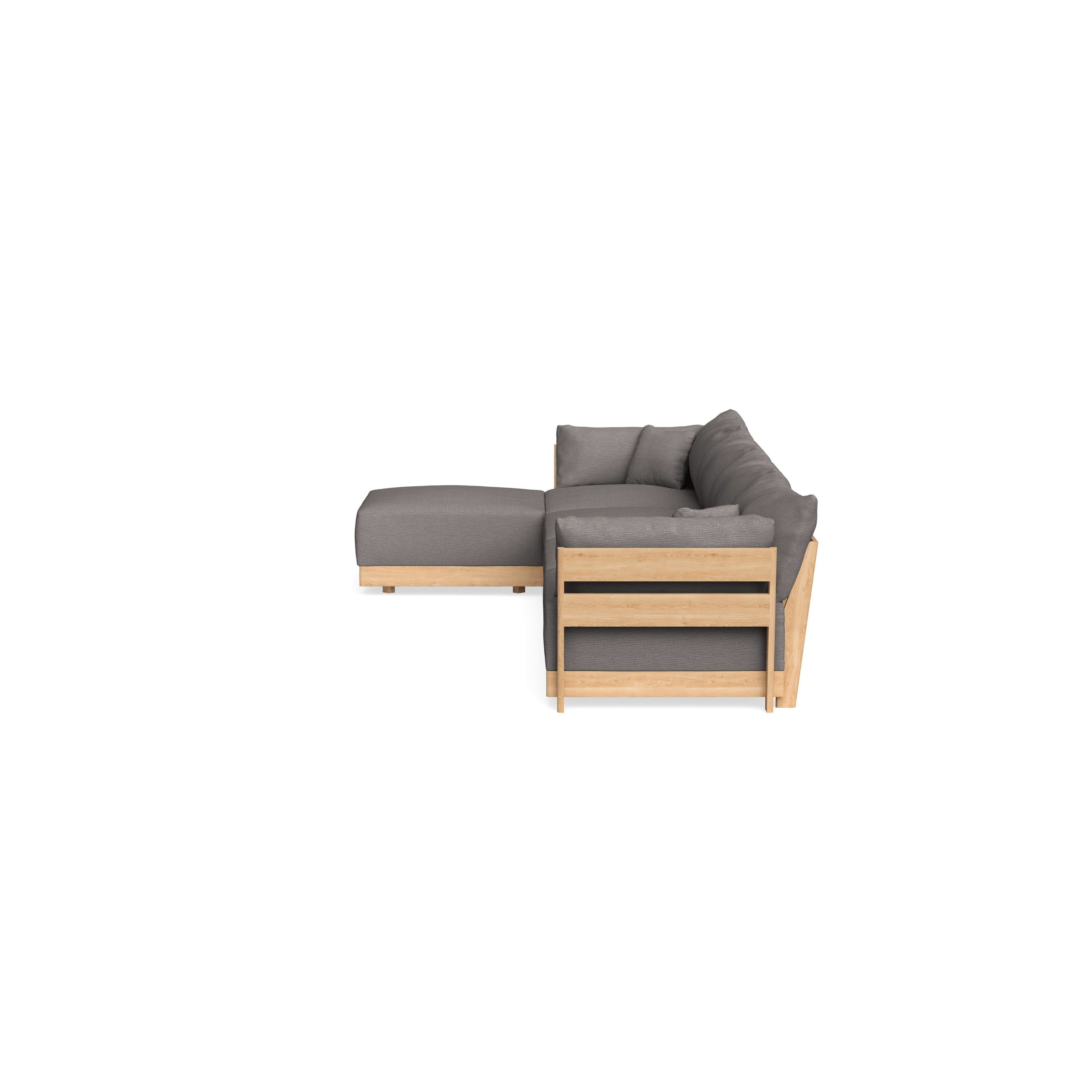 Modular Bondi Latte 4-Seater Sectional in Cement | Memory Foam Blend