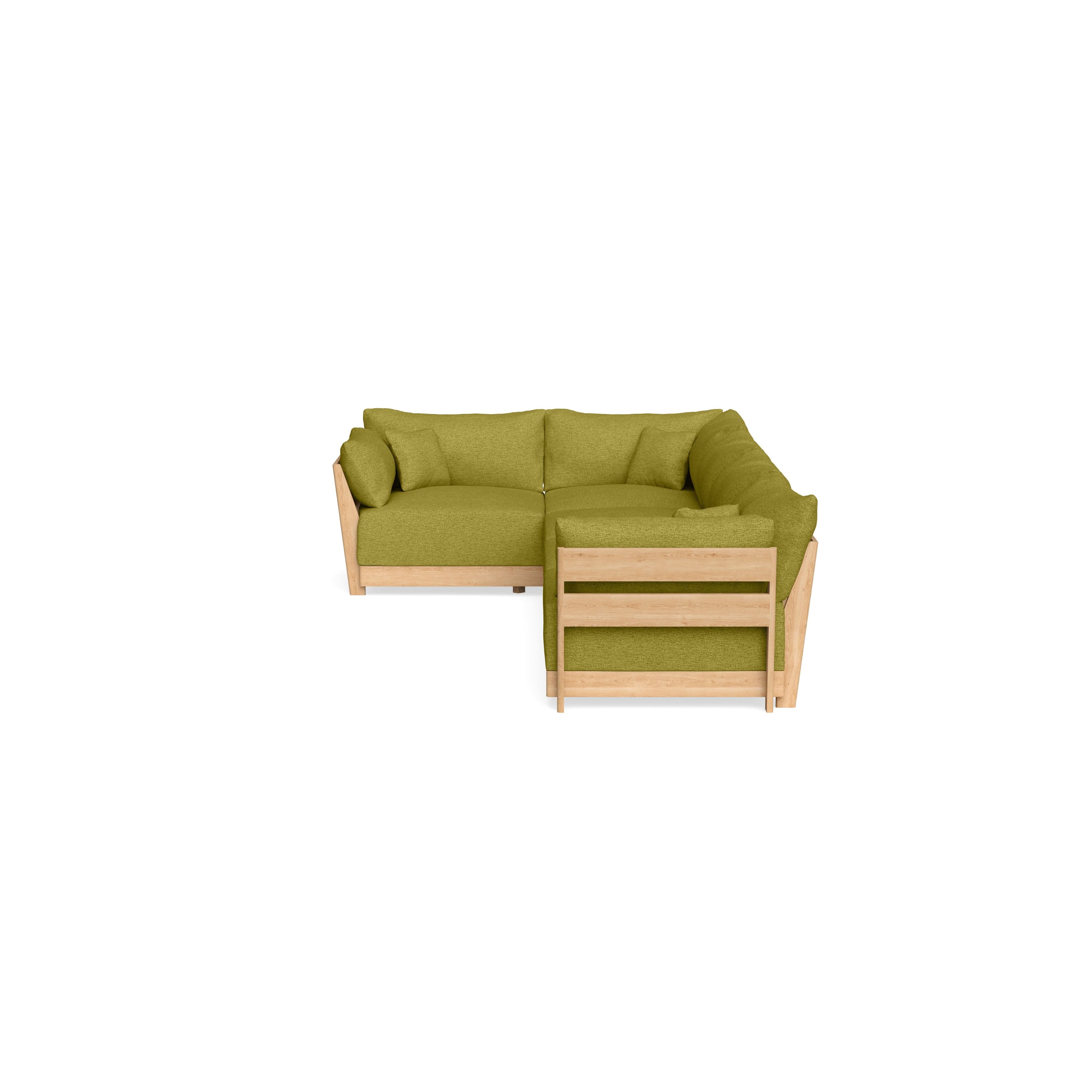 Modular Bondi Latte 5-Seater L-Sectional in Avocado | Memory Foam Blend