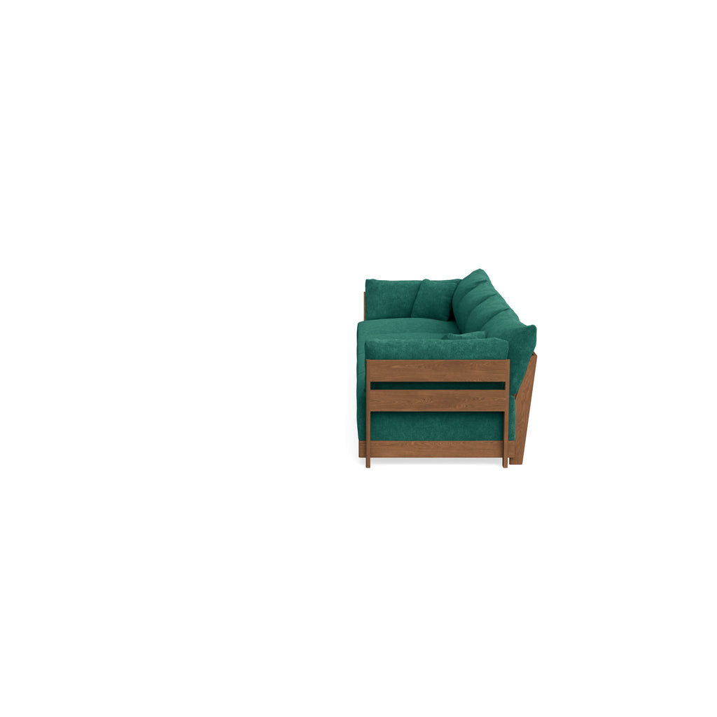 Modular Bondi Espresso 4-Seater Sofa in Jade Green | Memory Foam Blend