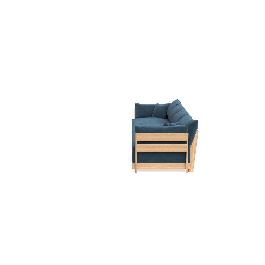 Modular Bondi Latte 4-Seater Sofa in Oxford Blue | Classic Blend