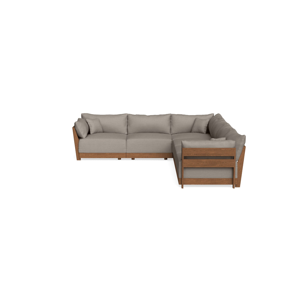 Modular Bondi Espresso 6-Seater Corner Sectional in Cinder Gray | Memory Foam Blend