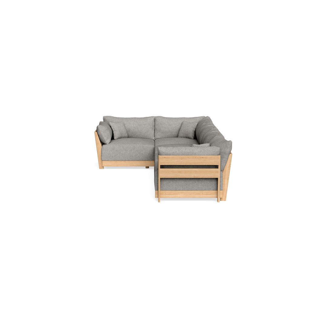 Modular Bondi Latte 5-Seater L-Sectional in Fog | Memory Foam Blend