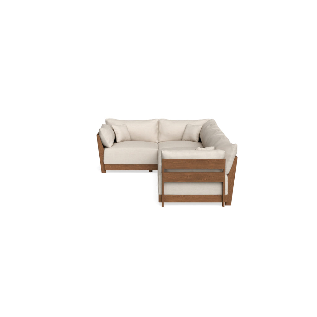 Modular Bondi Espresso 5-Seater L-Sectional in Seashell | Memory Foam Blend