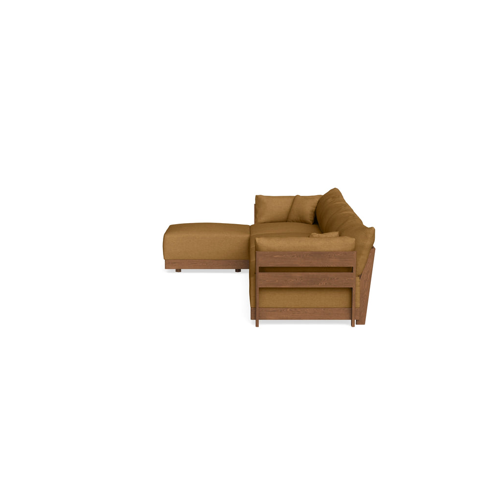 Modular Bondi Espresso 4-Seater Sectional in Dijon | Memory Foam Blend