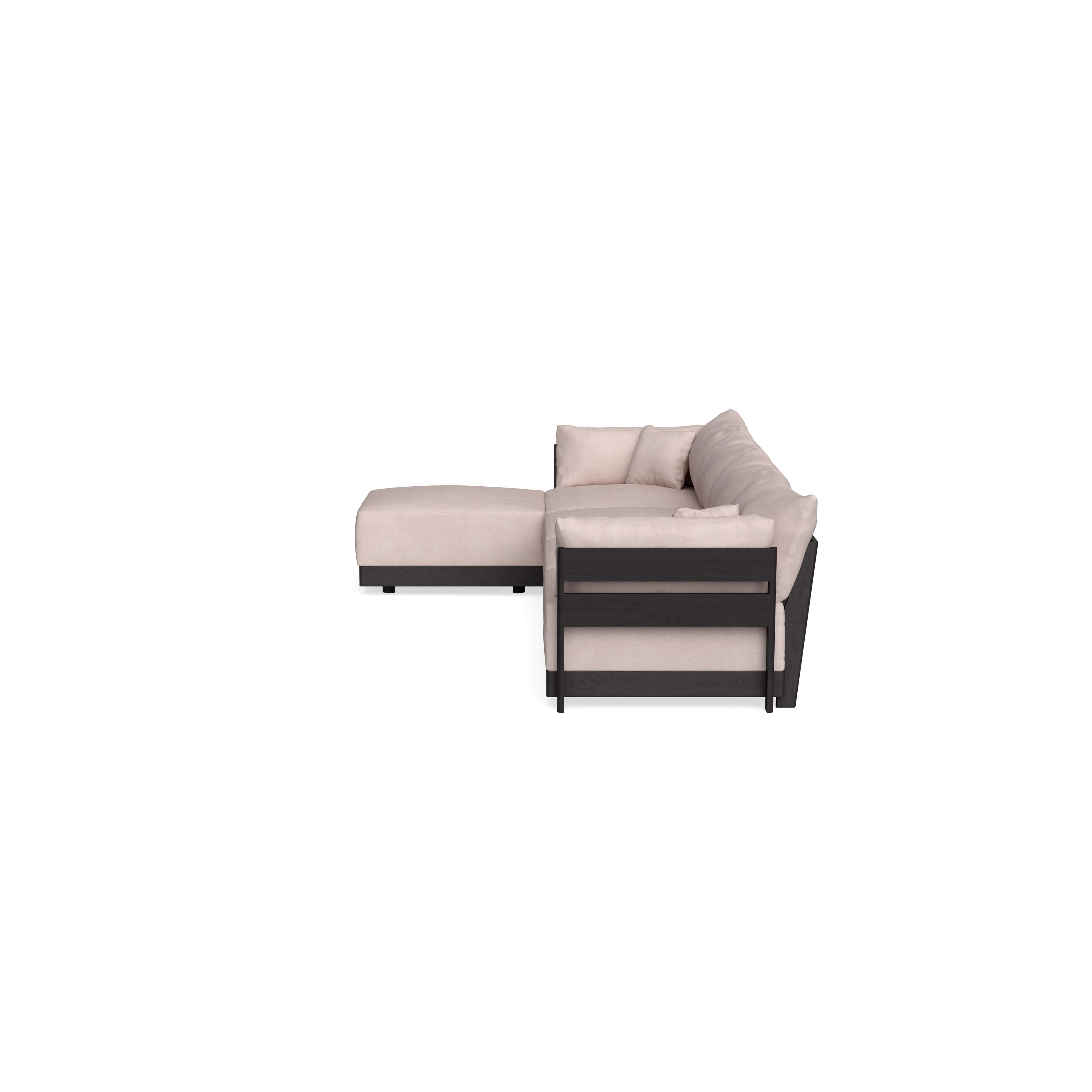Modular Bondi Black 4-Seater Sectional in Blush | Classic Blend