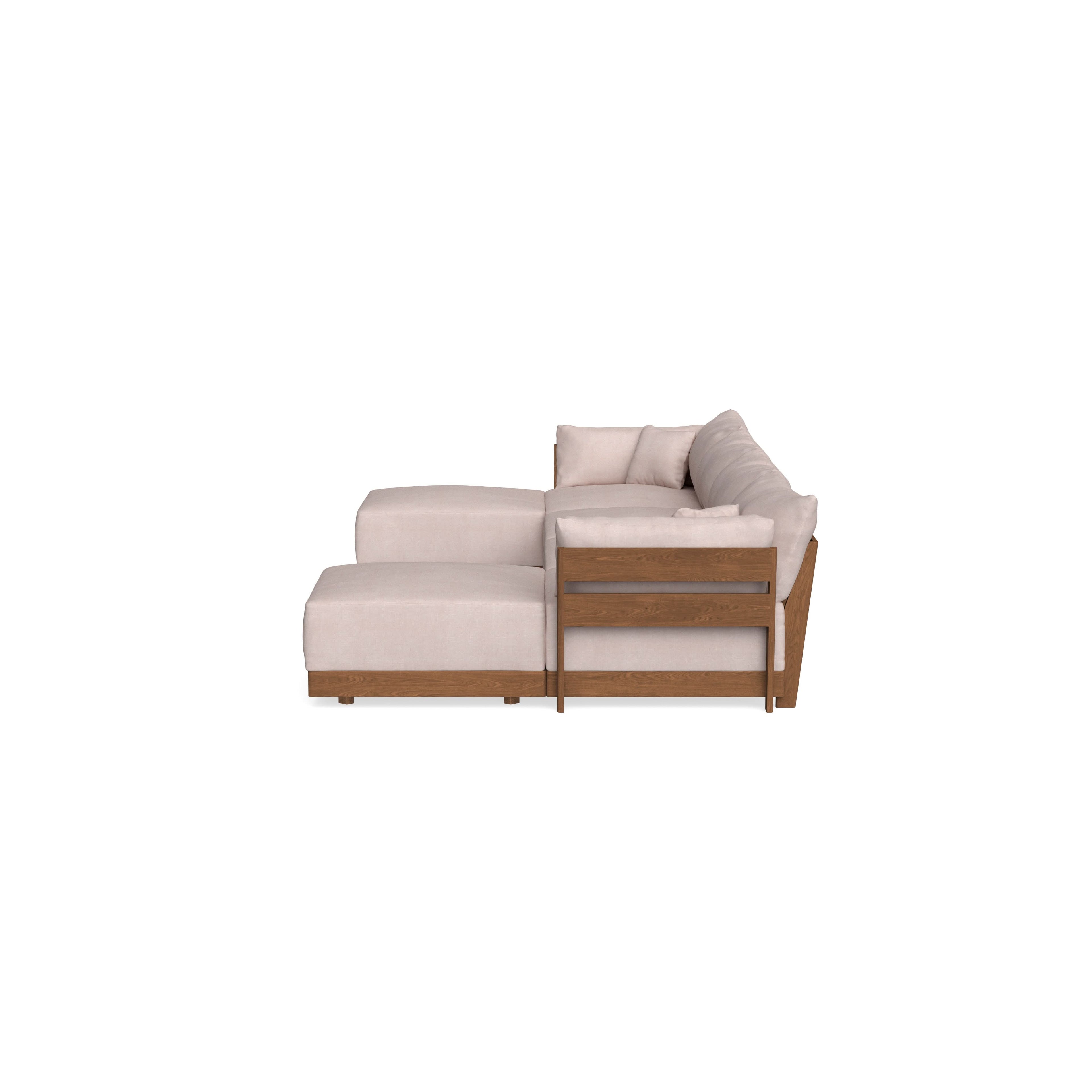 Modular Bondi Espresso 4-Seater U-Sectional in Blush | Memory Foam Blend