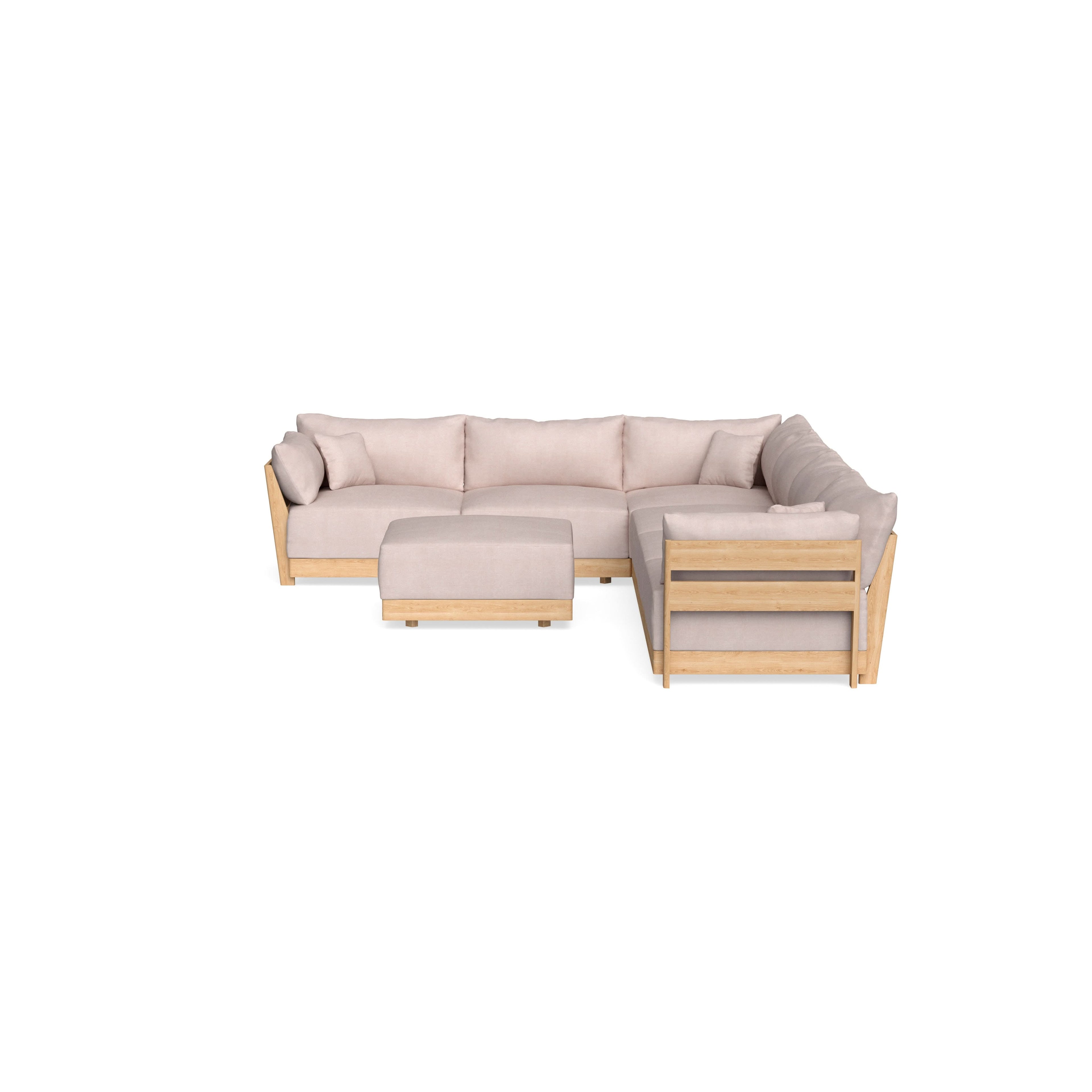 Slipcover Only - Modular Bondi 6-Seater Corner Sectional + Ottoman in Blush