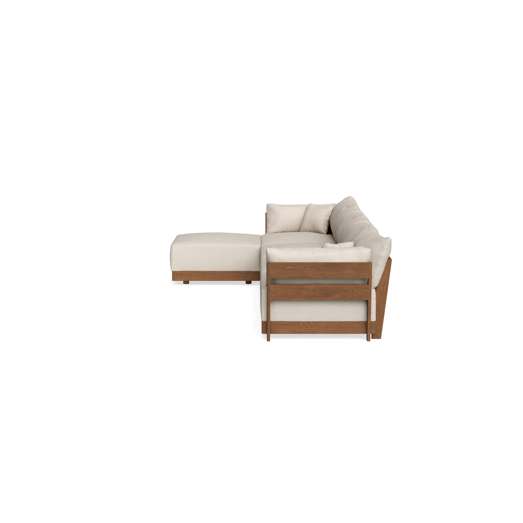 Modular Bondi Espresso 4-Seater Sectional in Seashell | Classic Blend