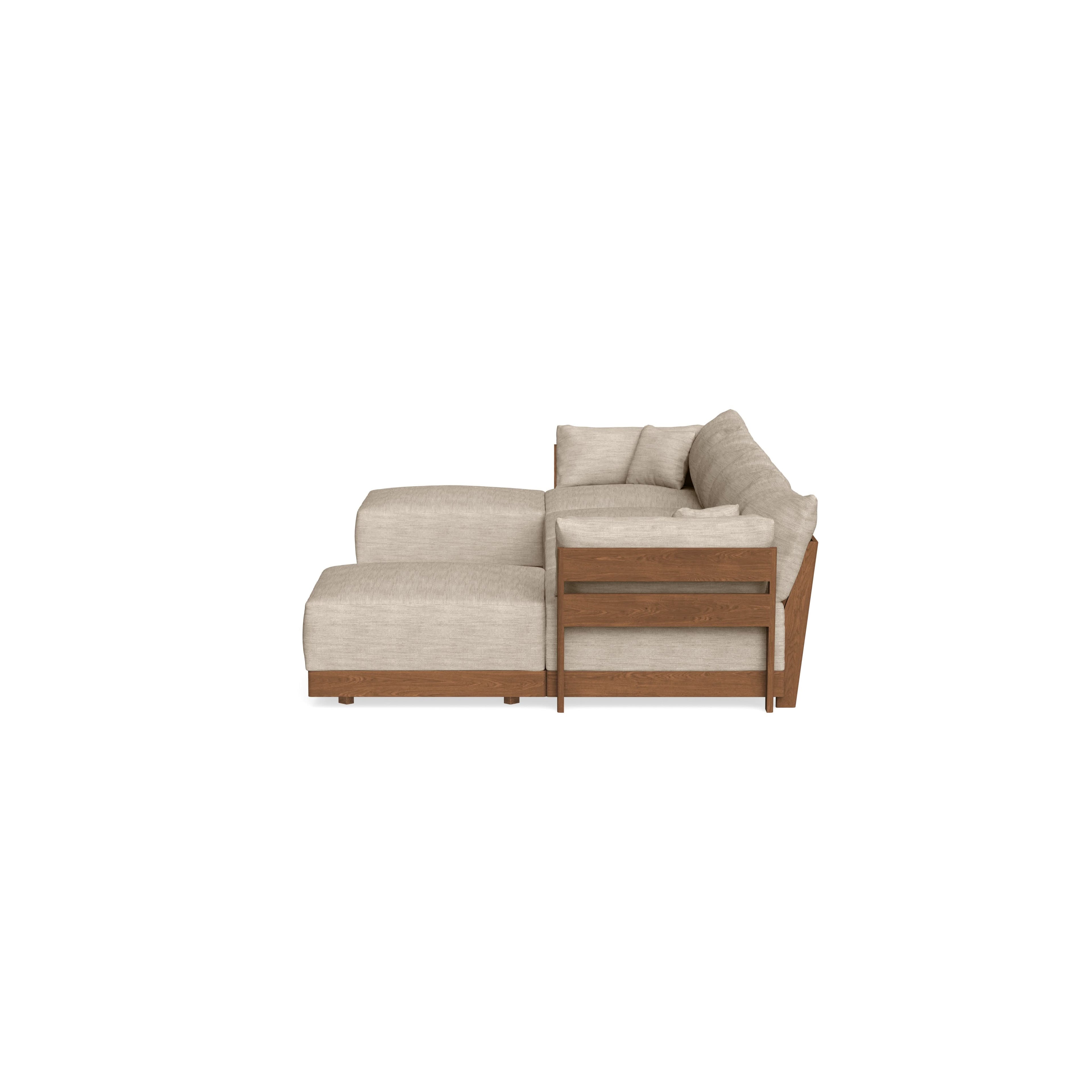 Modular Bondi Espresso 4-Seater U-Sectional in Wheat | Classic Blend