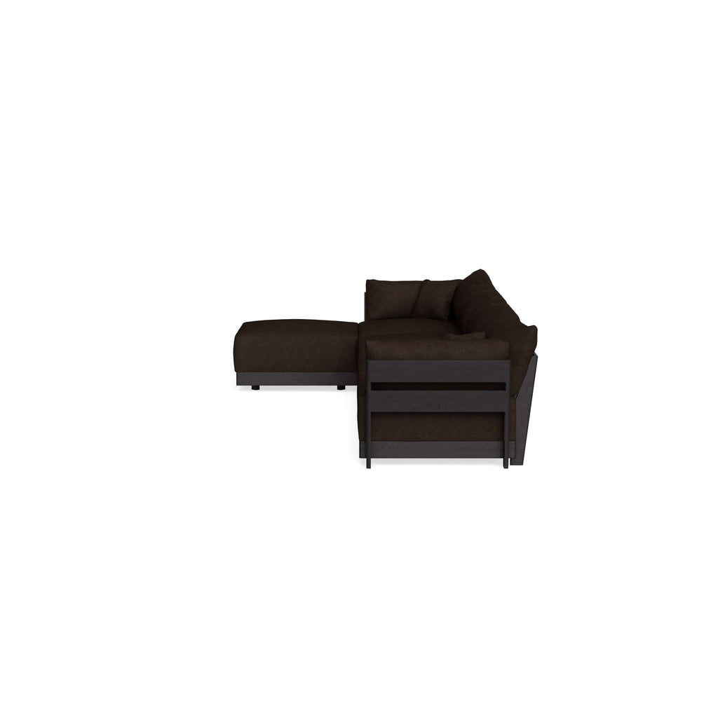 Modular Bondi Black 4-Seater Sectional in Espresso | Classic Blend