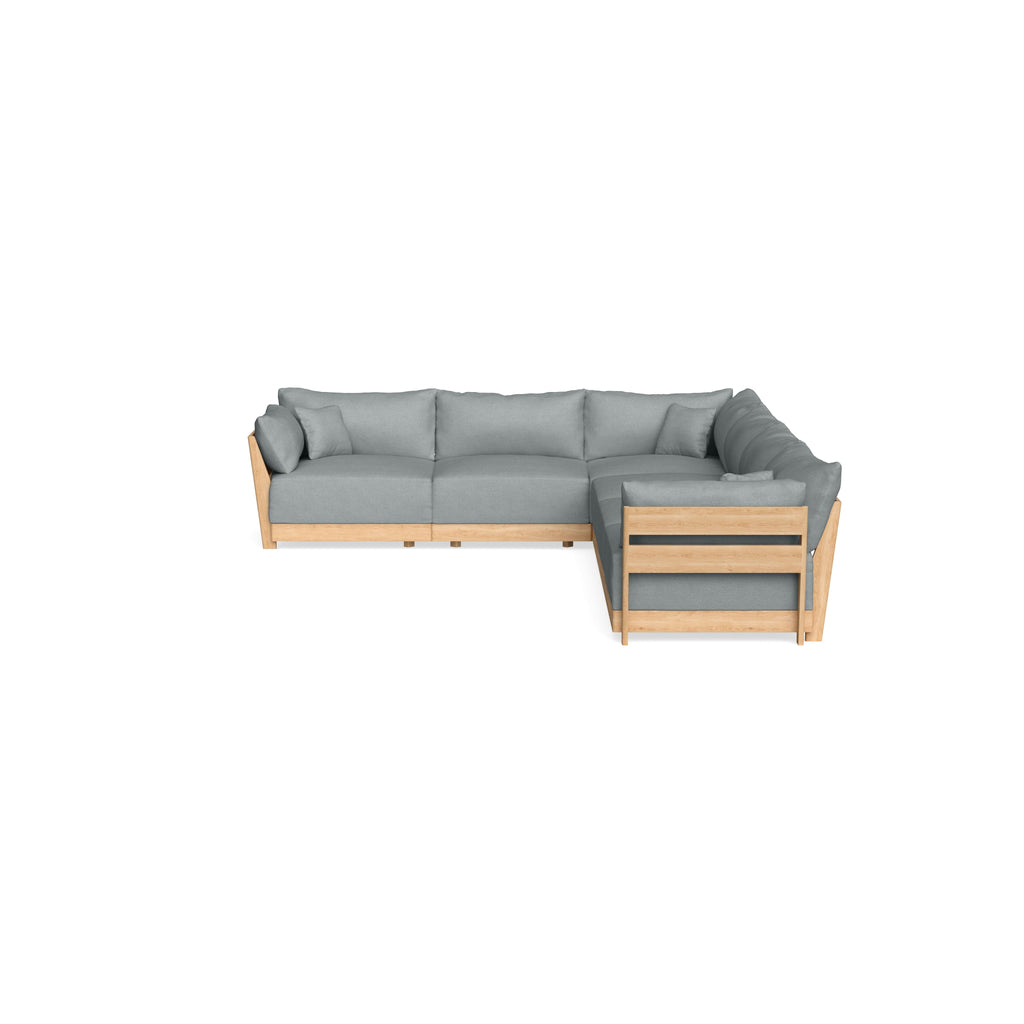 Modular Bondi Latte 6-Seater Corner Sectional in Light Steel | Classic Blend