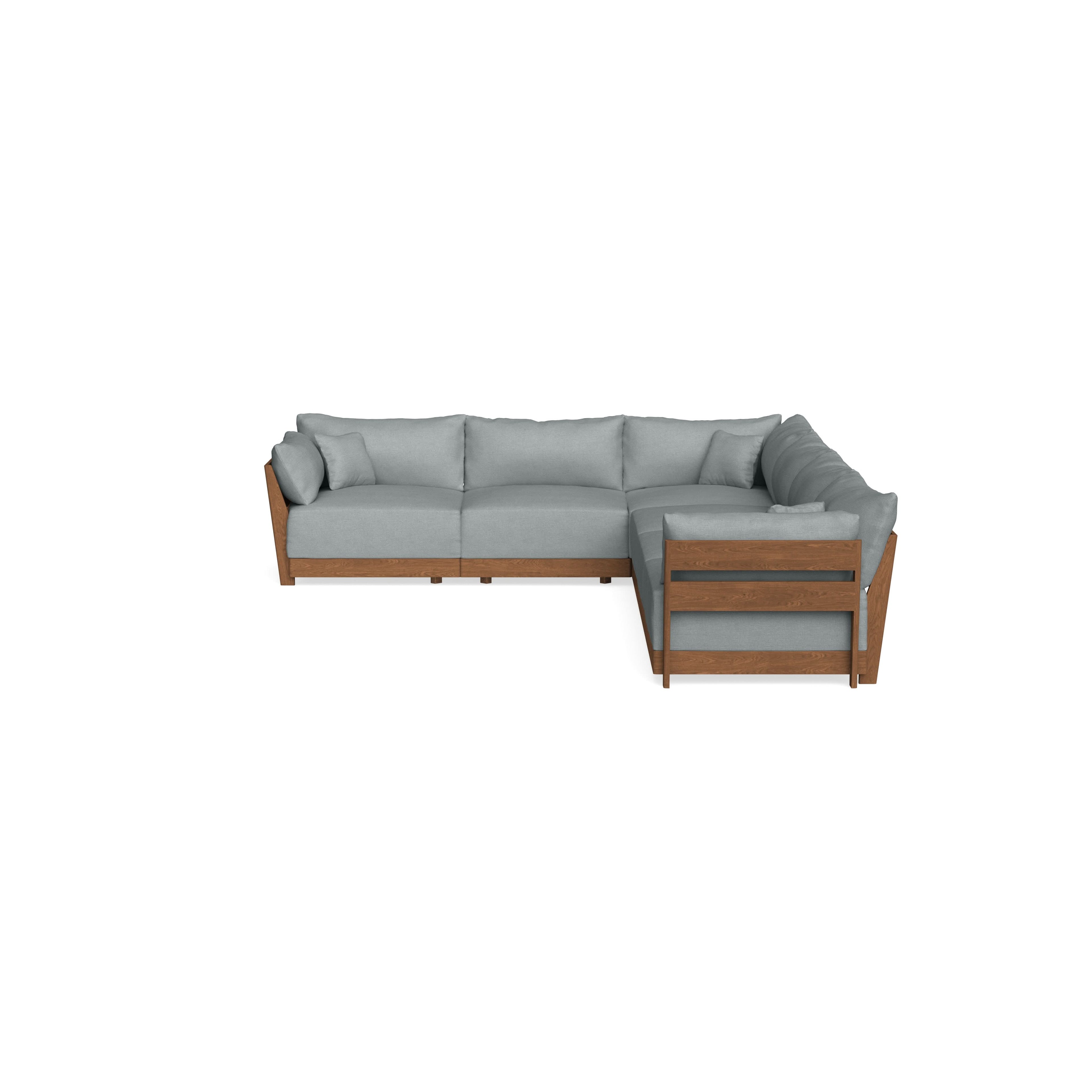 Modular Bondi Espresso 6-Seater Corner Sectional in Light Steel | Classic Blend