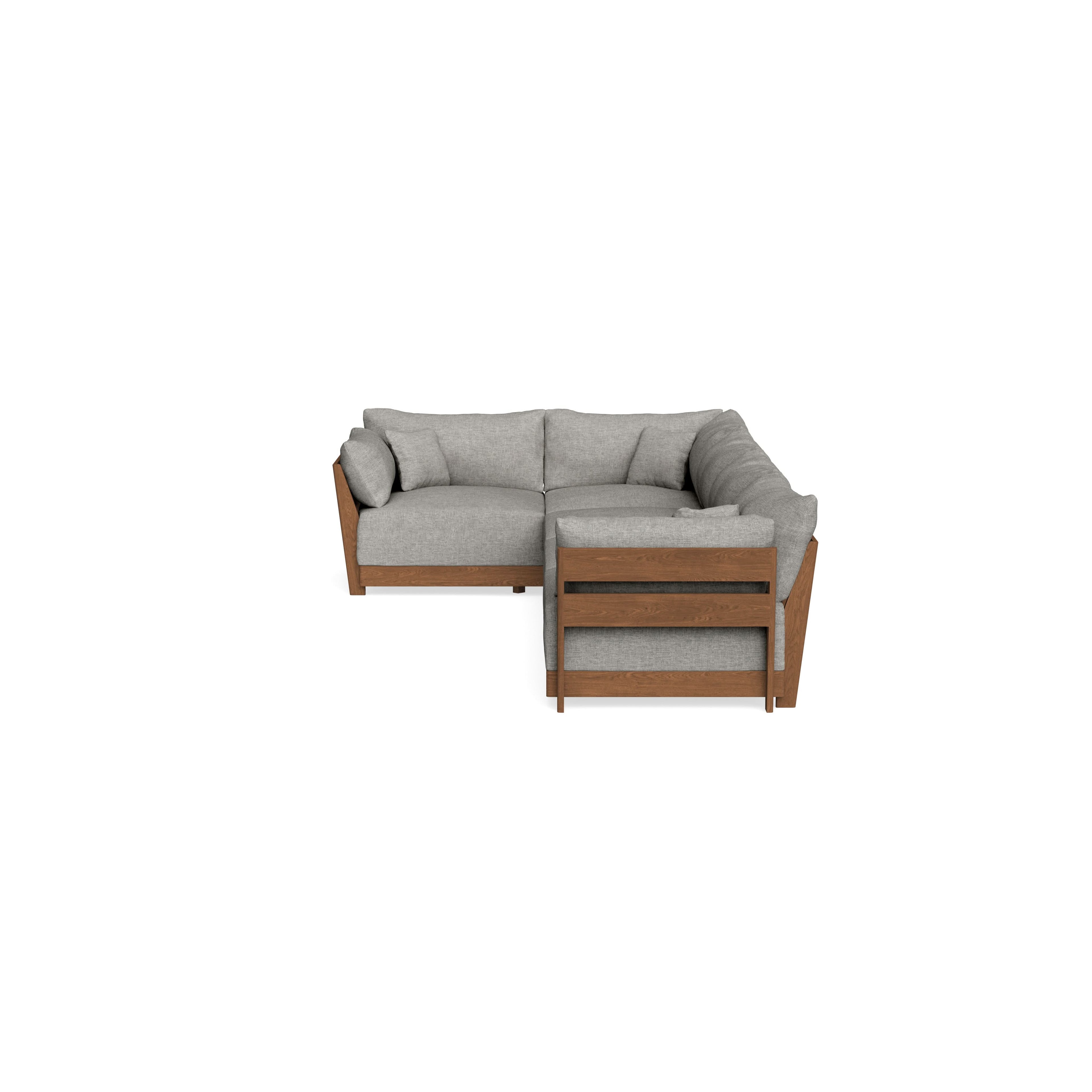 Modular Bondi Espresso 5-Seater L-Sectional in Fog | Memory Foam Blend