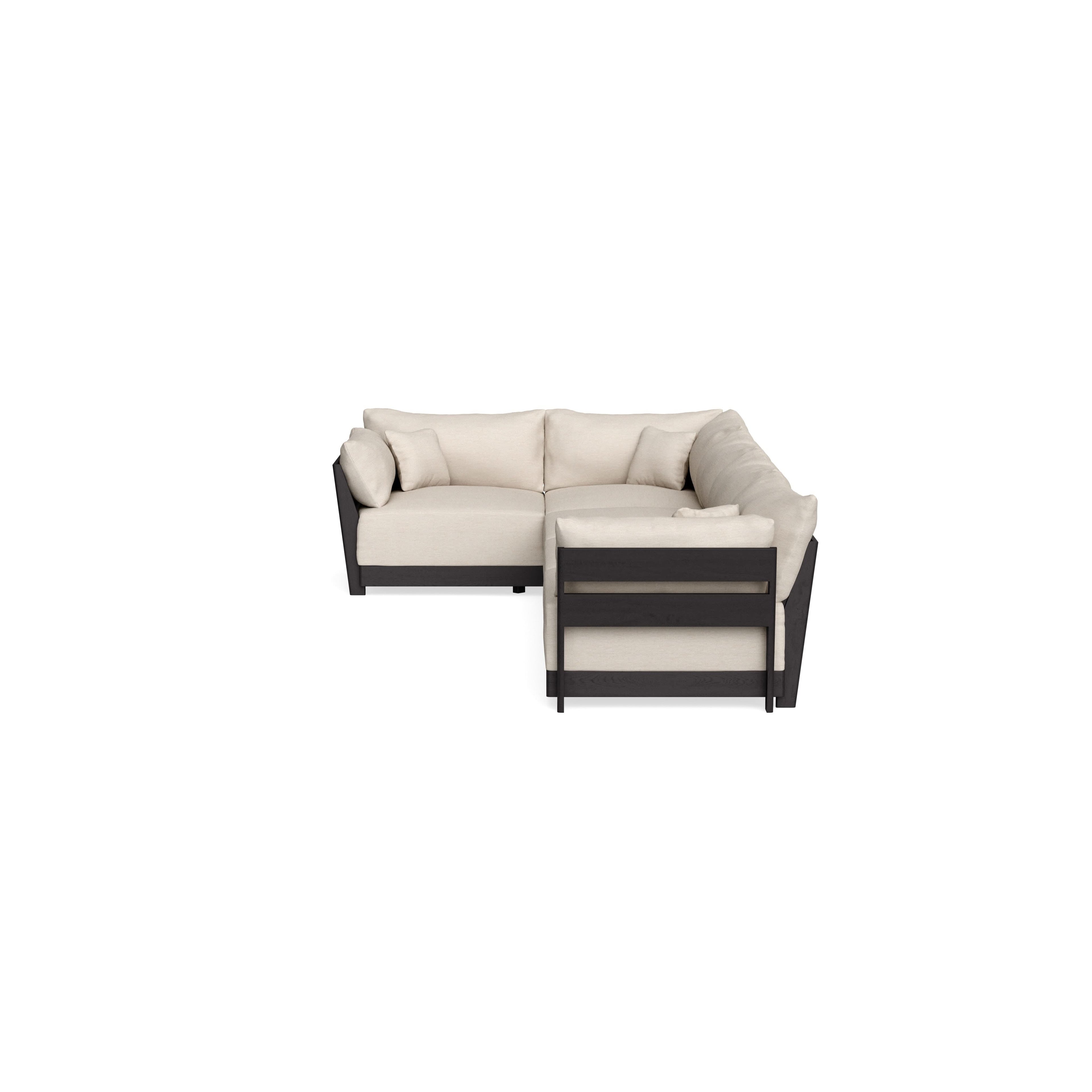 Modular Bondi Black 5-Seater L-Sectional in Seashell | Memory Foam Blend