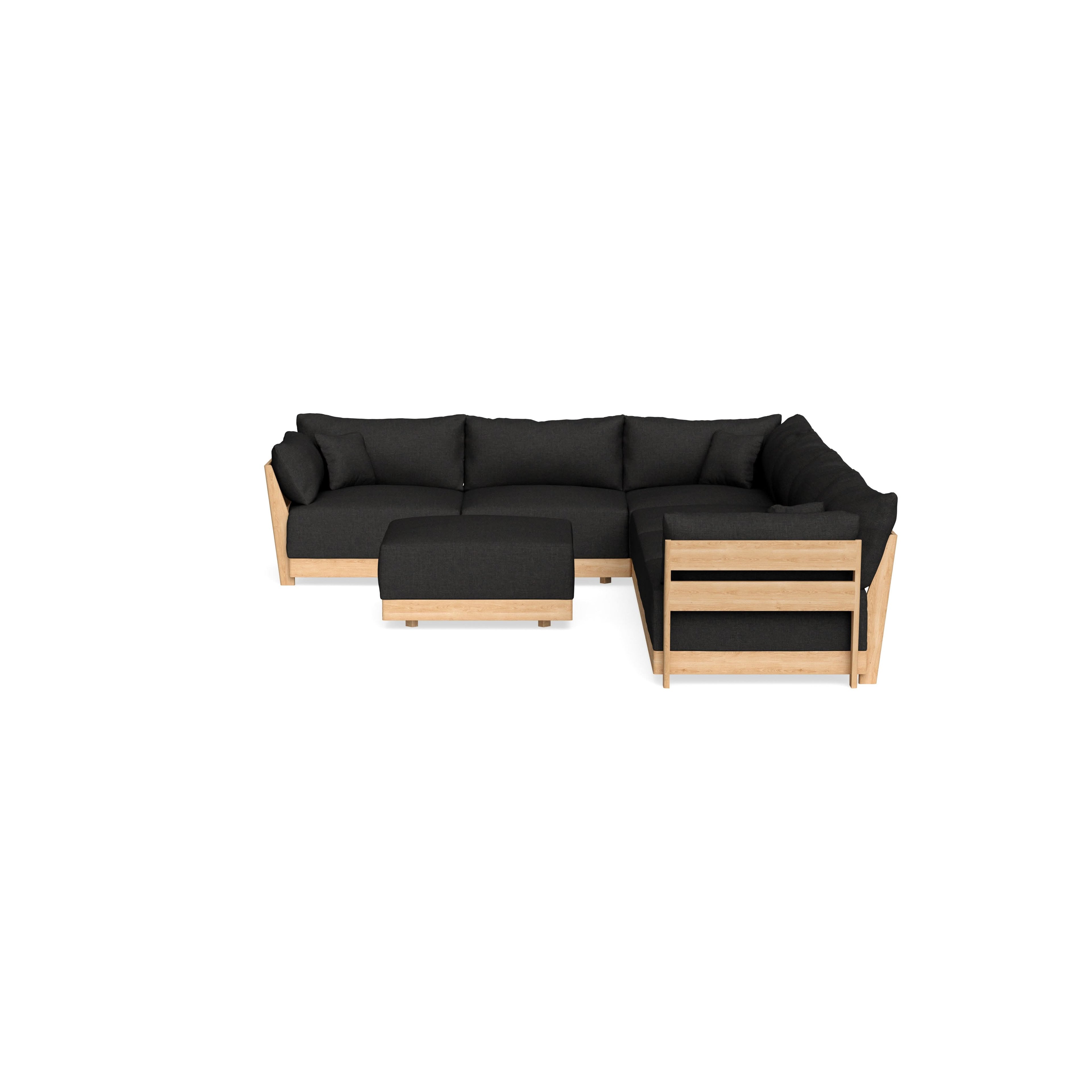 Slipcover Only - Modular Bondi 6-Seater Corner Sectional + Ottoman in Peppercorn