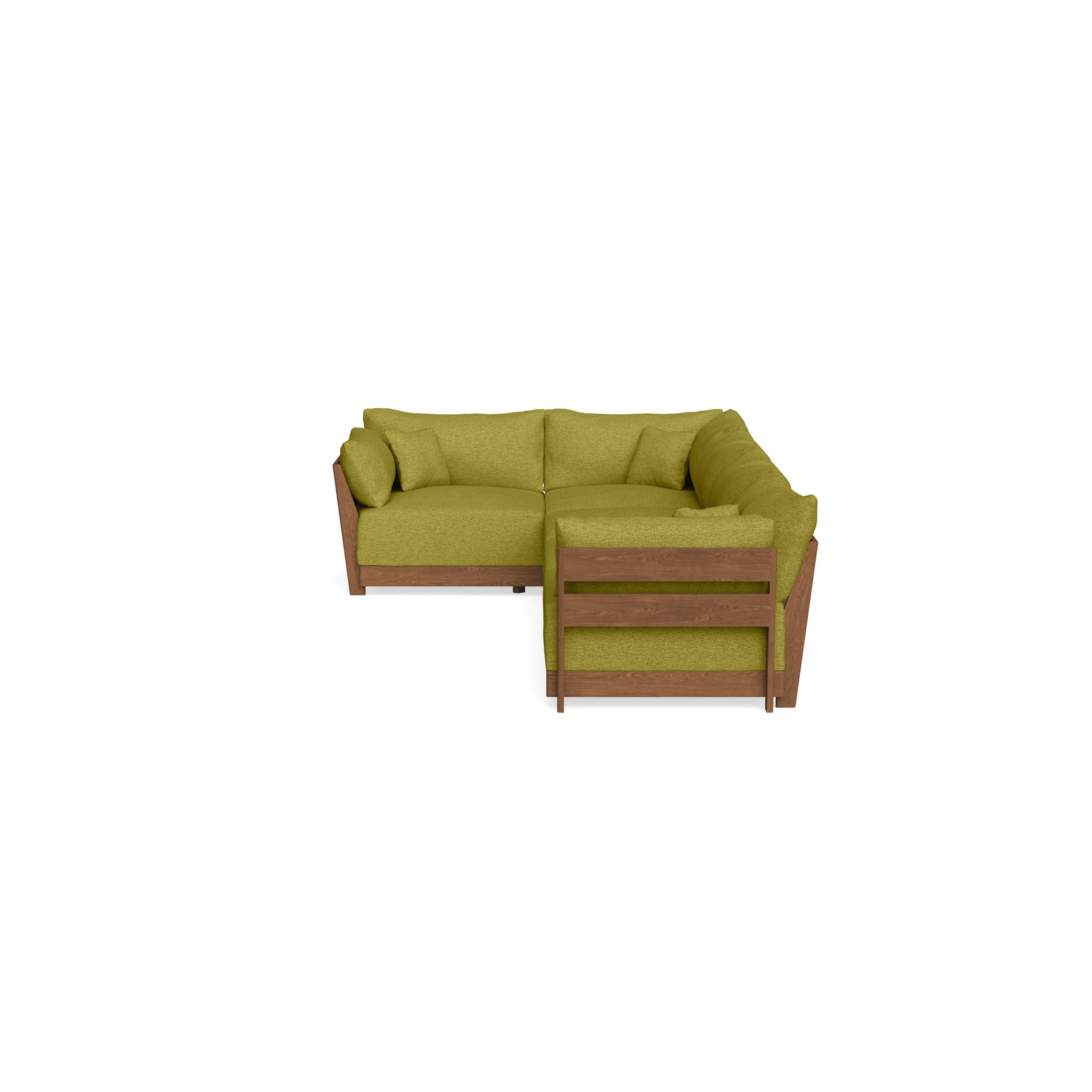 Modular Bondi Espresso 5-Seater L-Sectional in Avocado | Memory Foam Blend