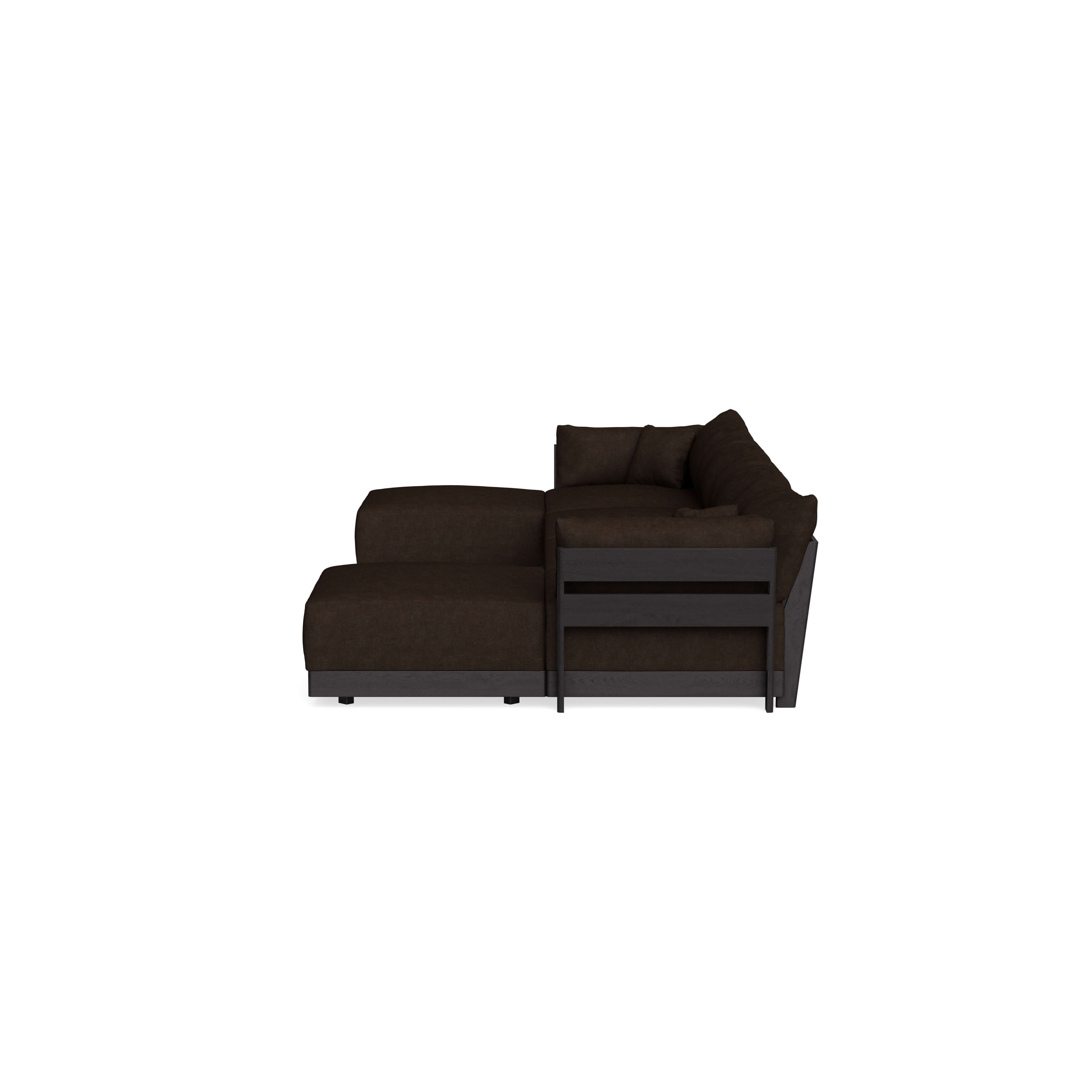 Modular Bondi Black 4-Seater U-Sectional in Espresso | Classic Blend