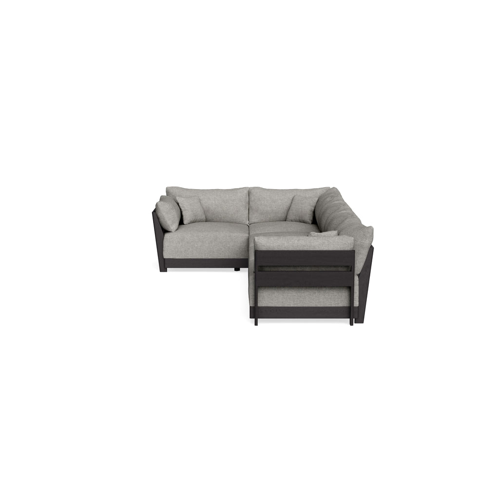 Modular Bondi Black 5-Seater L-Sectional in Fog | Classic Blend