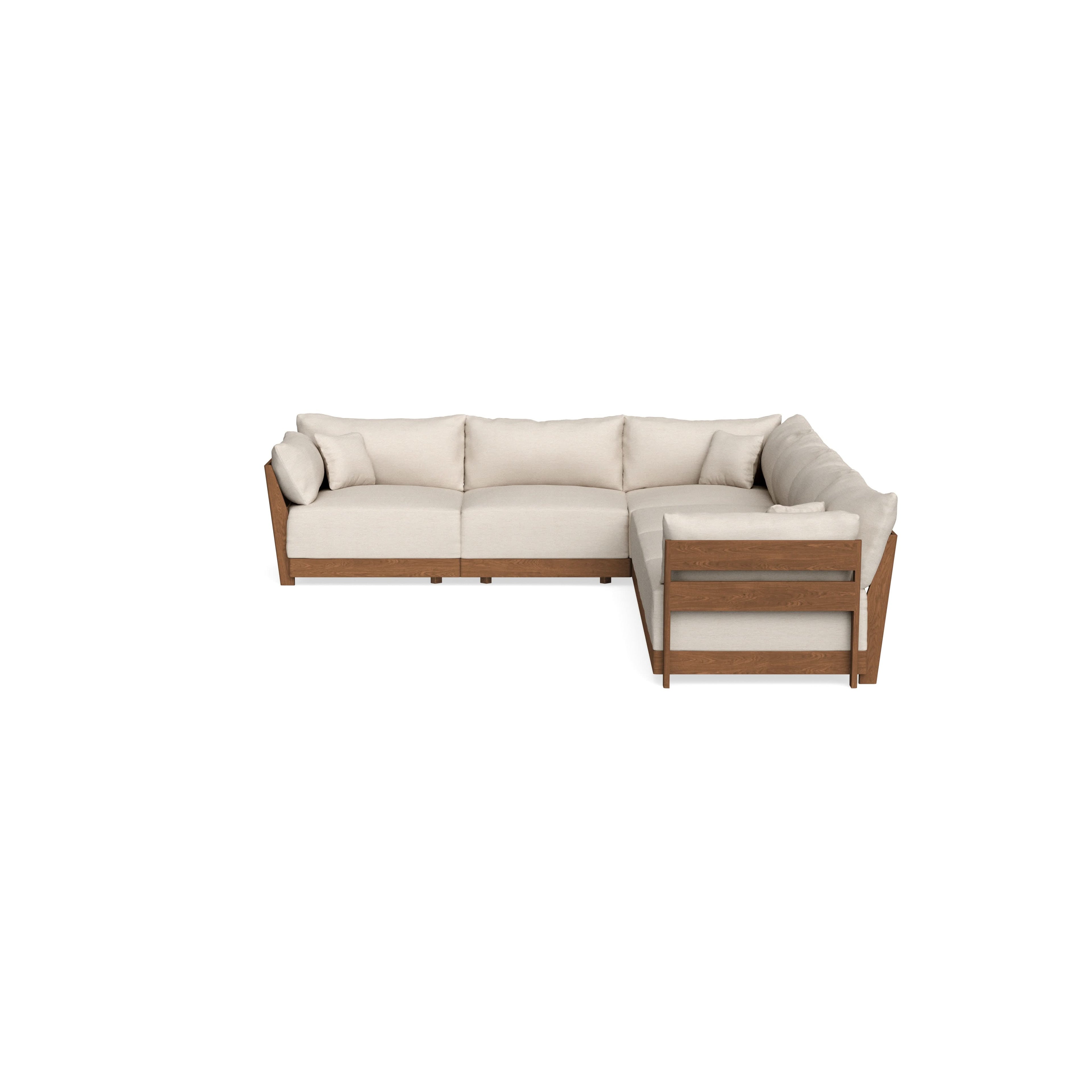 Modular Bondi Espresso 6-Seater Corner Sectional in Seashell | Classic Blend