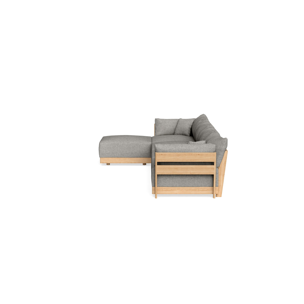 Modular Bondi Latte 4-Seater Sectional in Fog | Classic Blend