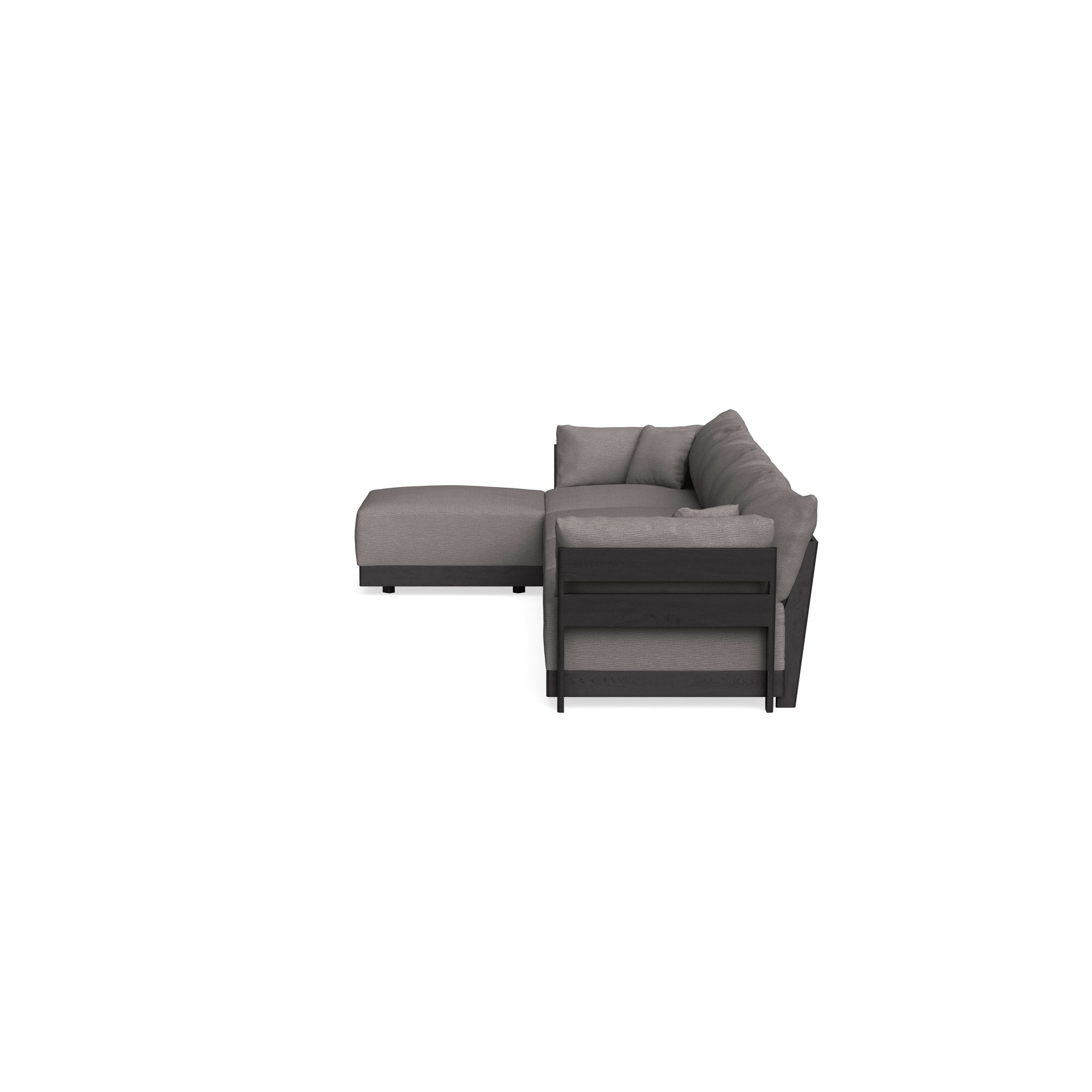 Modular Bondi Black 4-Seater Sectional in Cement | Classic Blend