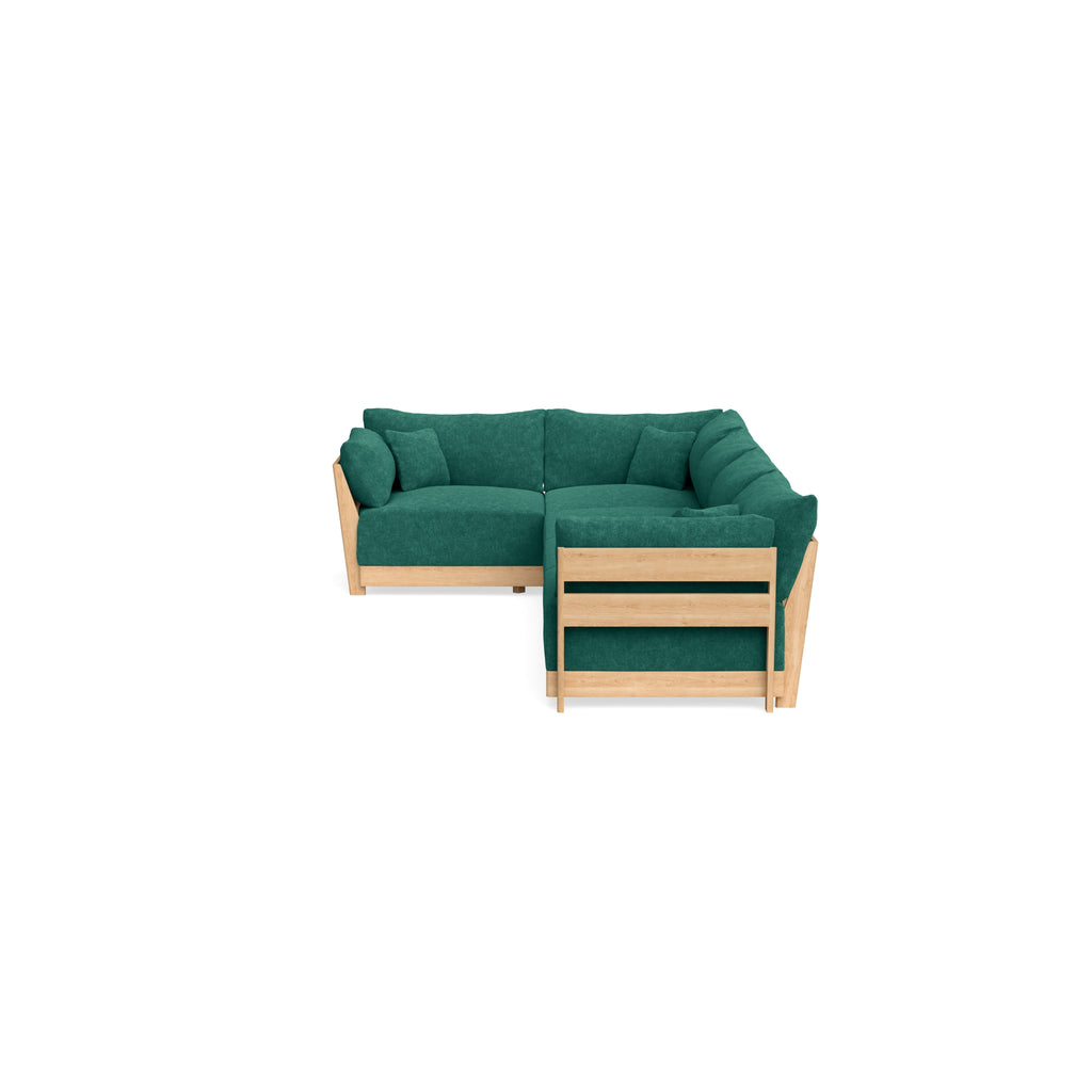 Slipcover Only - Modular Bondi 5-Seater L-Sectional in Jade Green