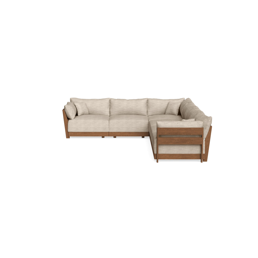 Modular Bondi Espresso 6-Seater Corner Sectional in Wheat | Classic Blend