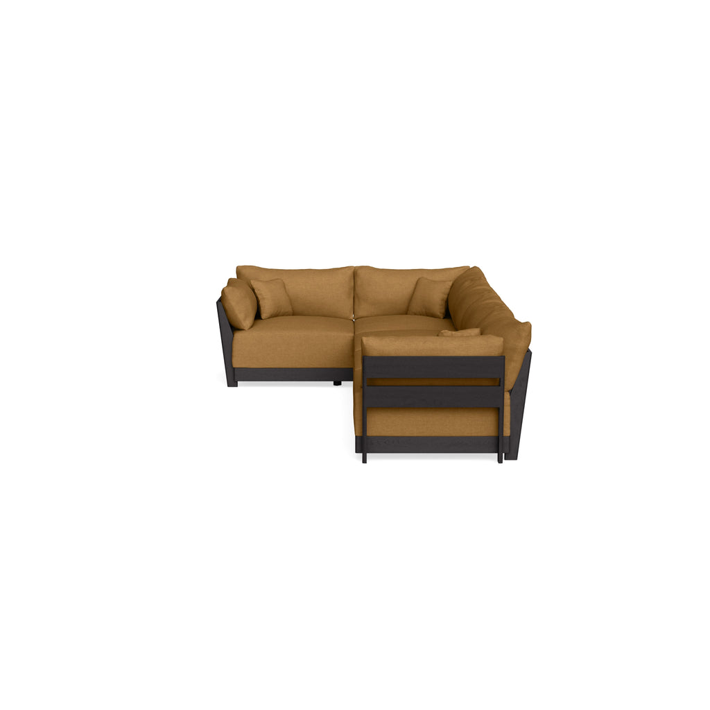 Modular Bondi Black 5-Seater L-Sectional in Dijon | Memory Foam Blend