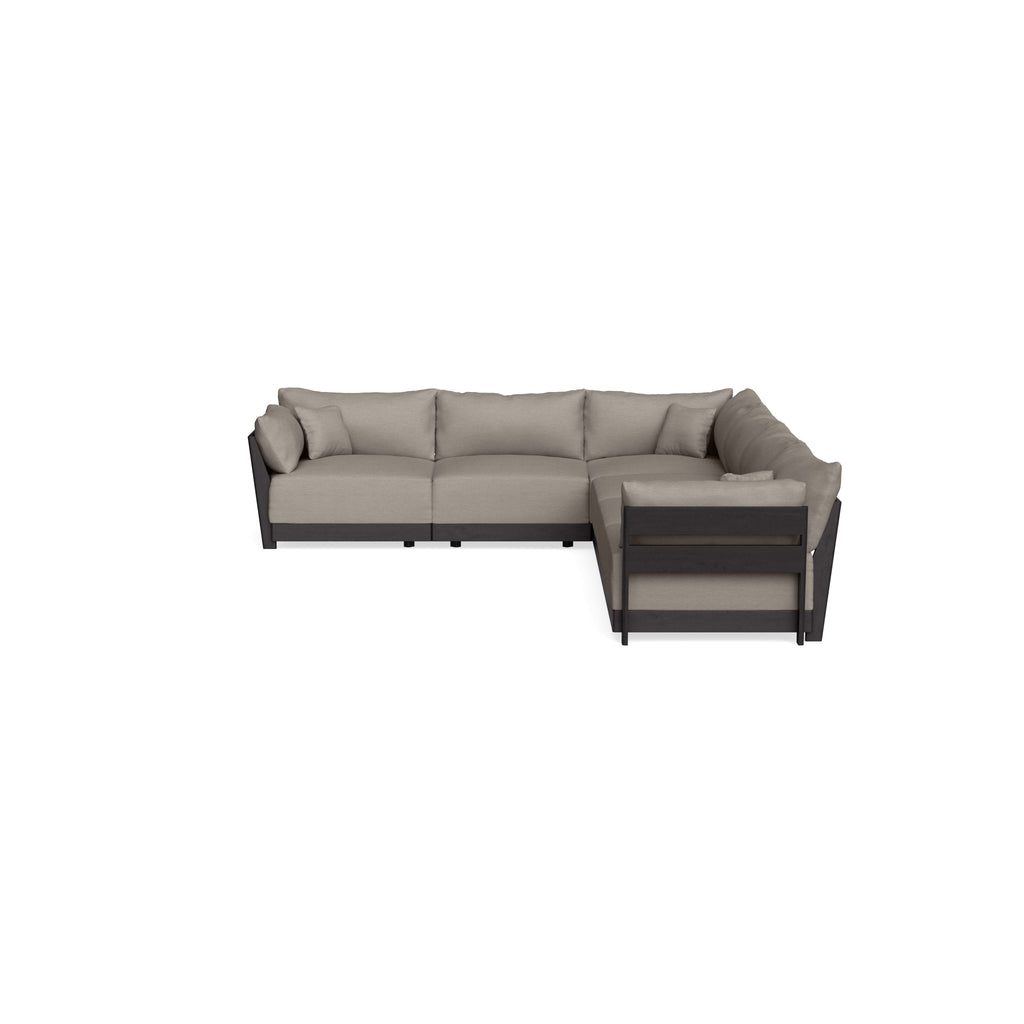 Modular Bondi Black 6-Seater Corner Sectional in Cinder Gray | Memory Foam Blend