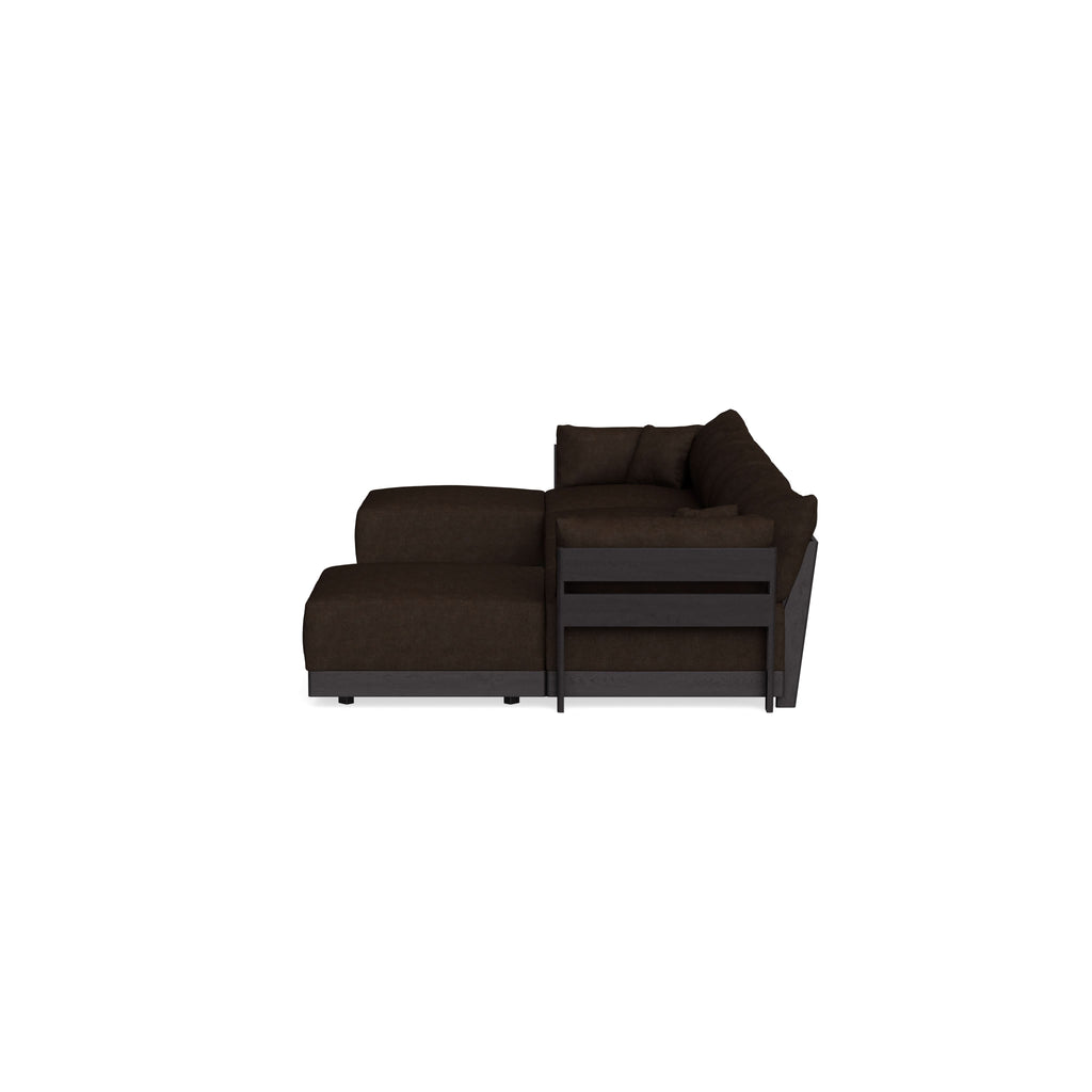 Modular Bondi Black 4-Seater U-Sectional in Espresso | Memory Foam Blend