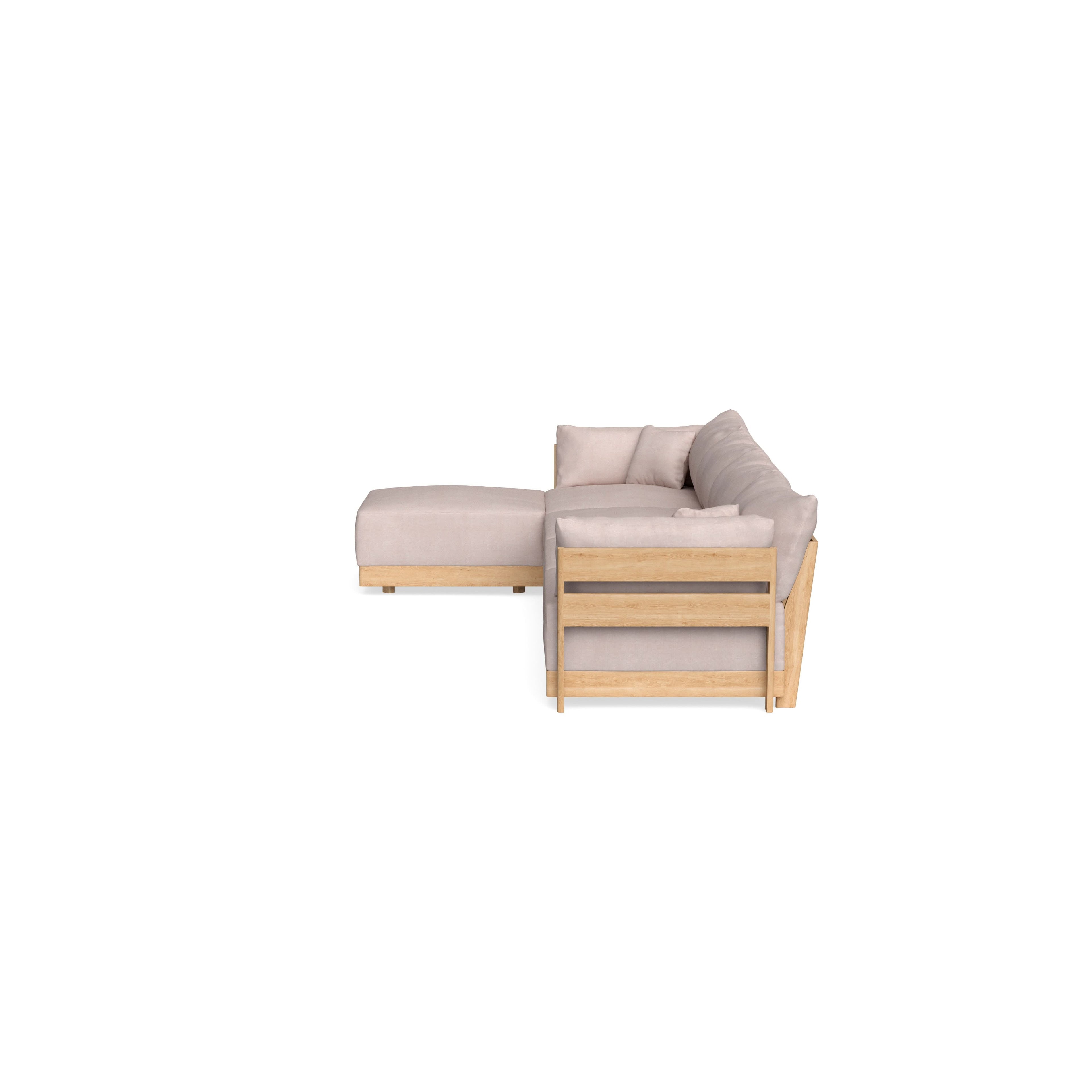 Modular Bondi Latte 4-Seater Sectional in Blush | Memory Foam Blend