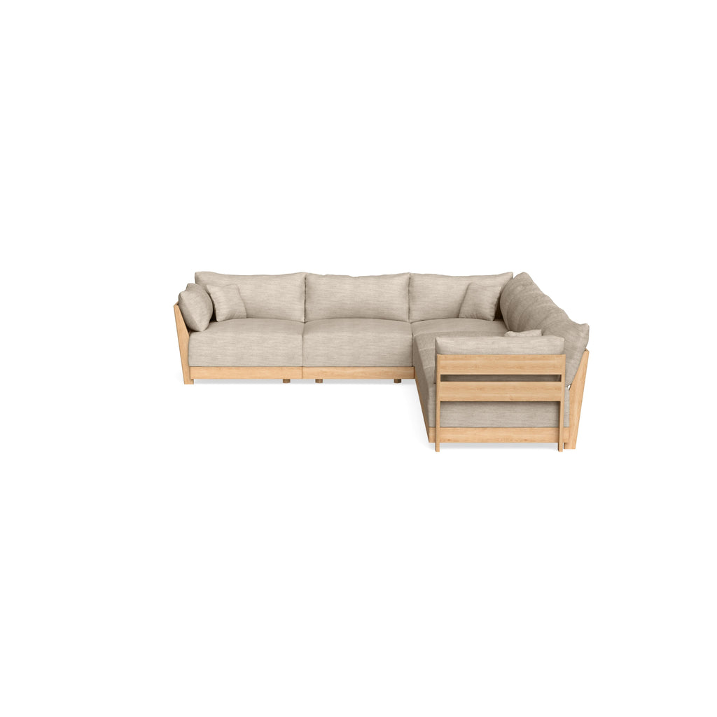 Modular Bondi Latte 6-Seater Corner Sectional in Wheat | Classic Blend