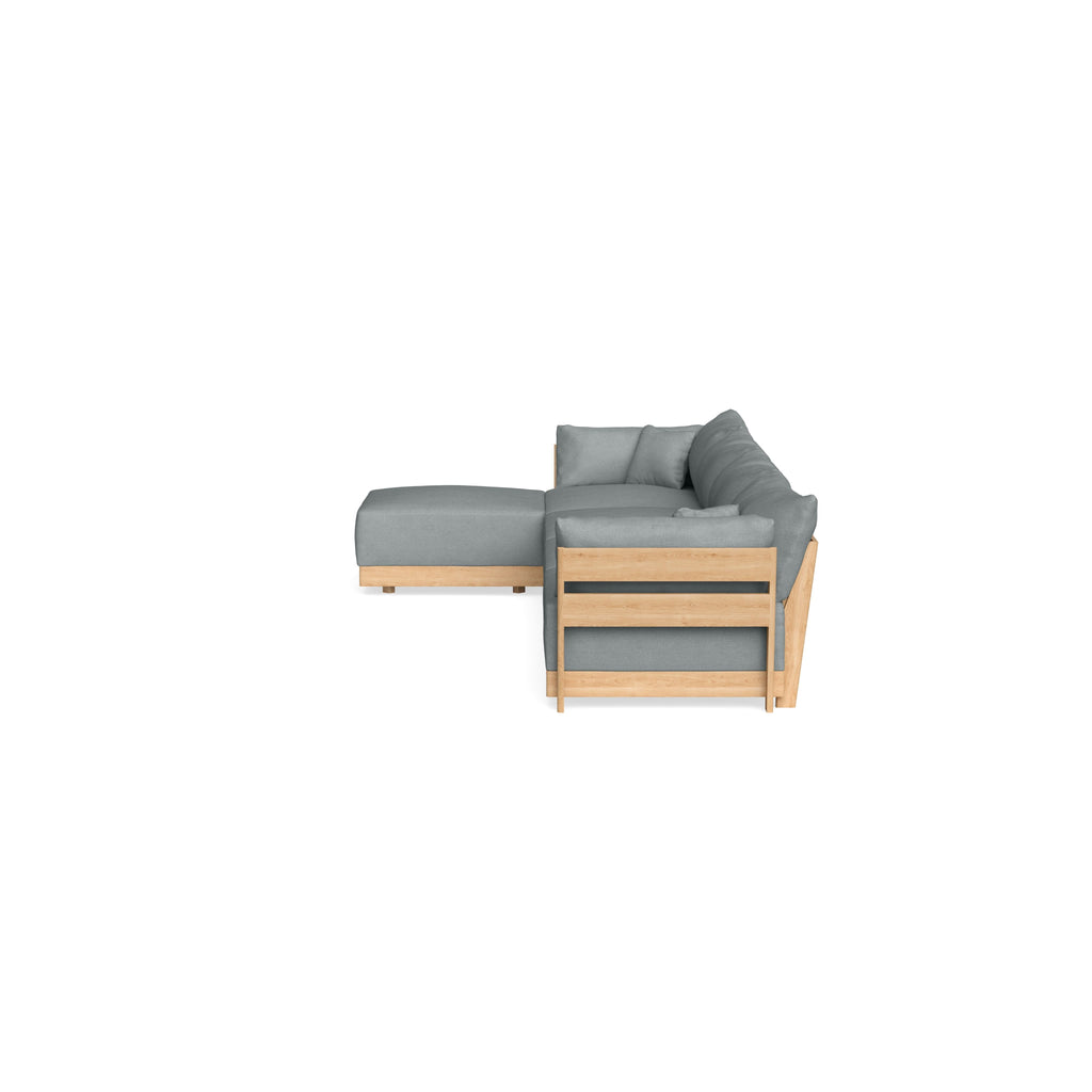 Modular Bondi Latte 4-Seater Sectional in Light Steel | Memory Foam Blend