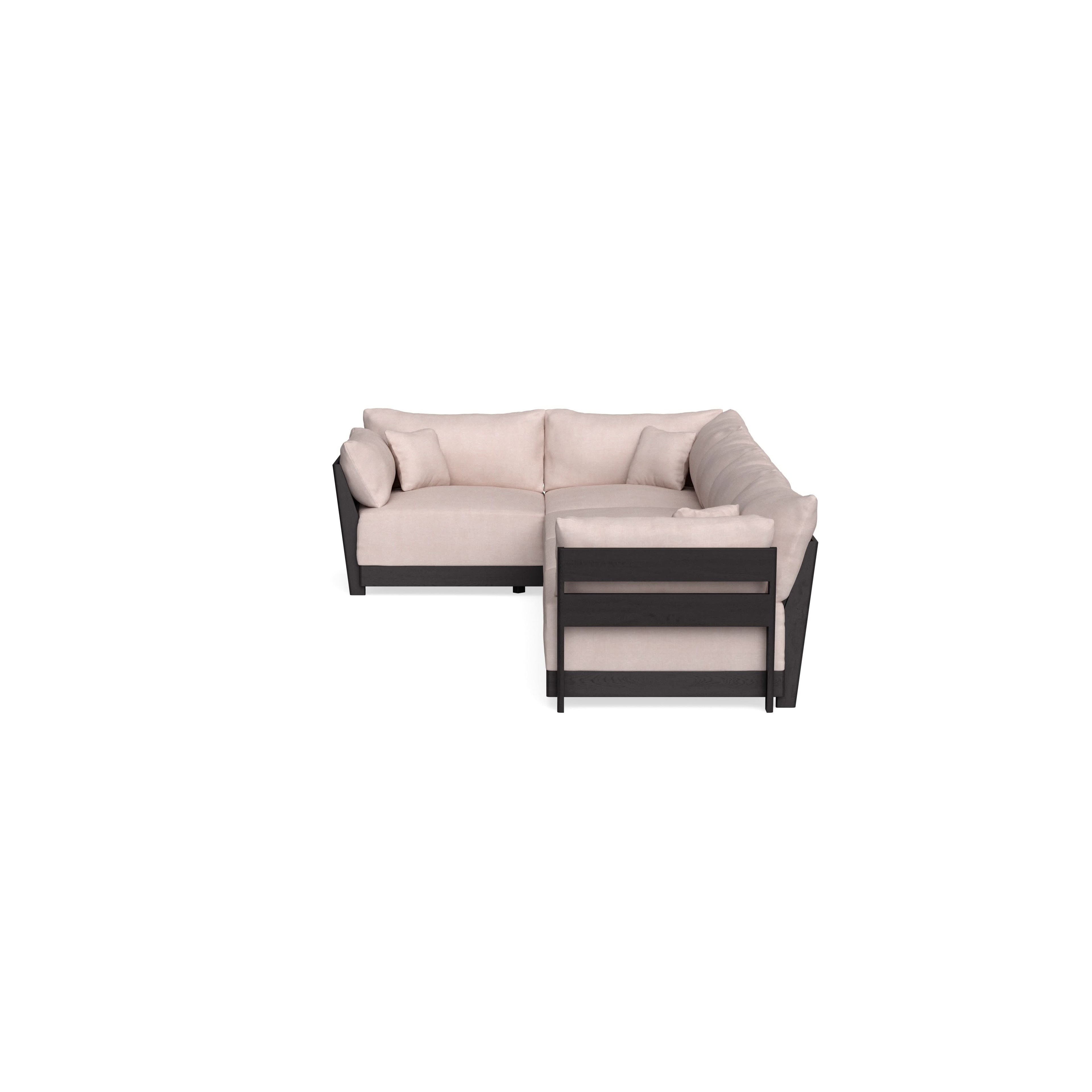 Modular Bondi Black 5-Seater L-Sectional in Blush | Memory Foam Blend